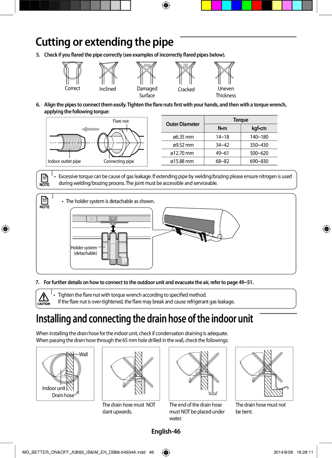 Samsung AR24JQSDBWKNMG, AR18JQFSBWKNMG, AR18JQFSBWKXMG, AR18JRSDBWKNMG, AR18JQSDBWKXMG English-46, Correct Inclined, Cracked 