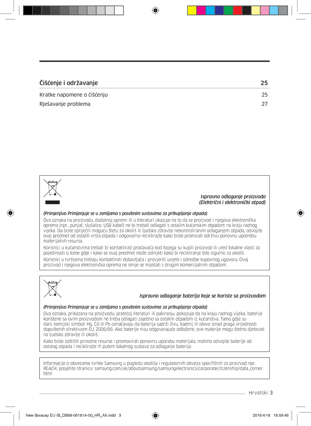 Samsung AR18KSFHBWKNEU manual Čišćenje i održavanje 