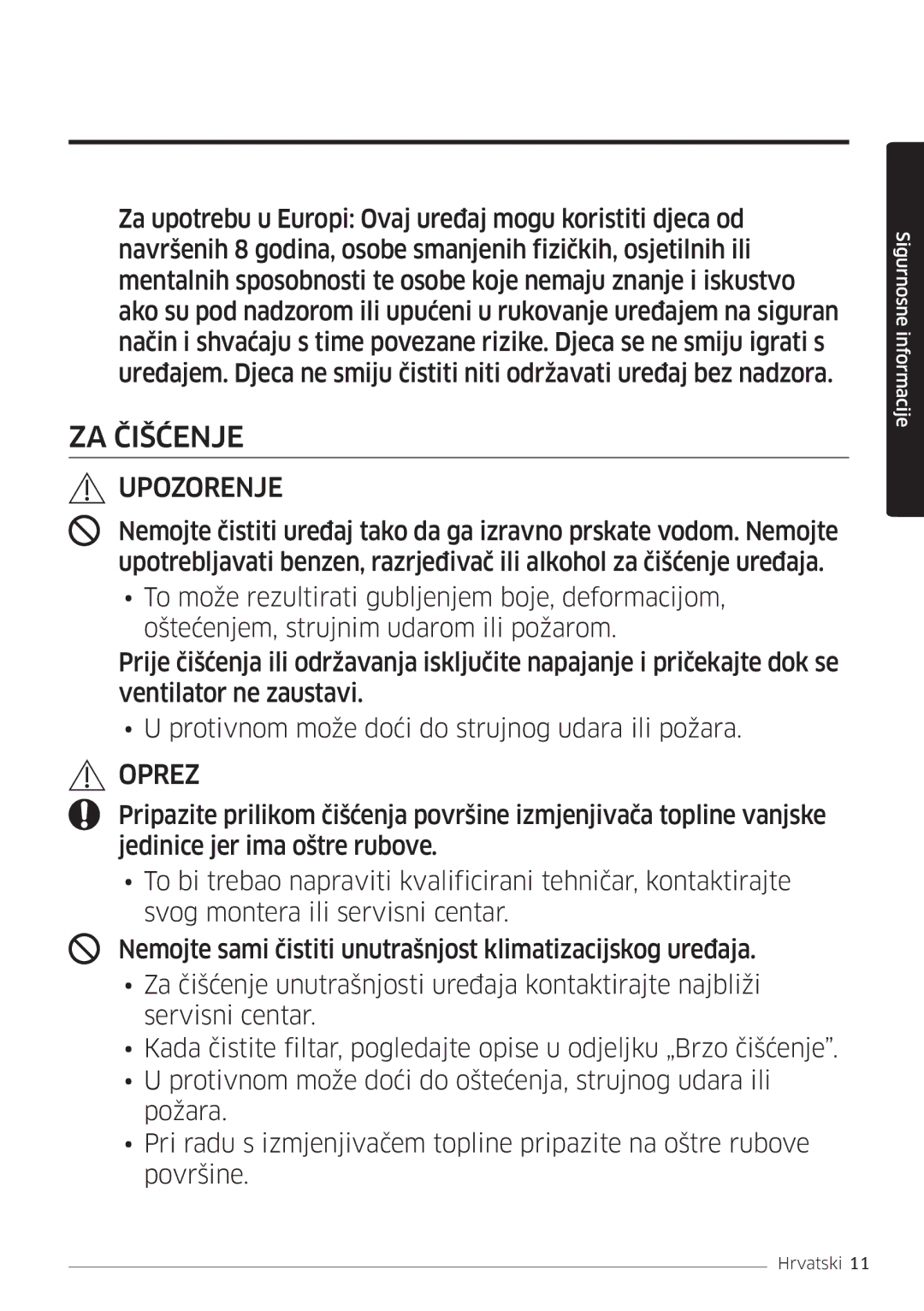 Samsung AR18MSWSAWKNEU manual ZA Čišćenje 