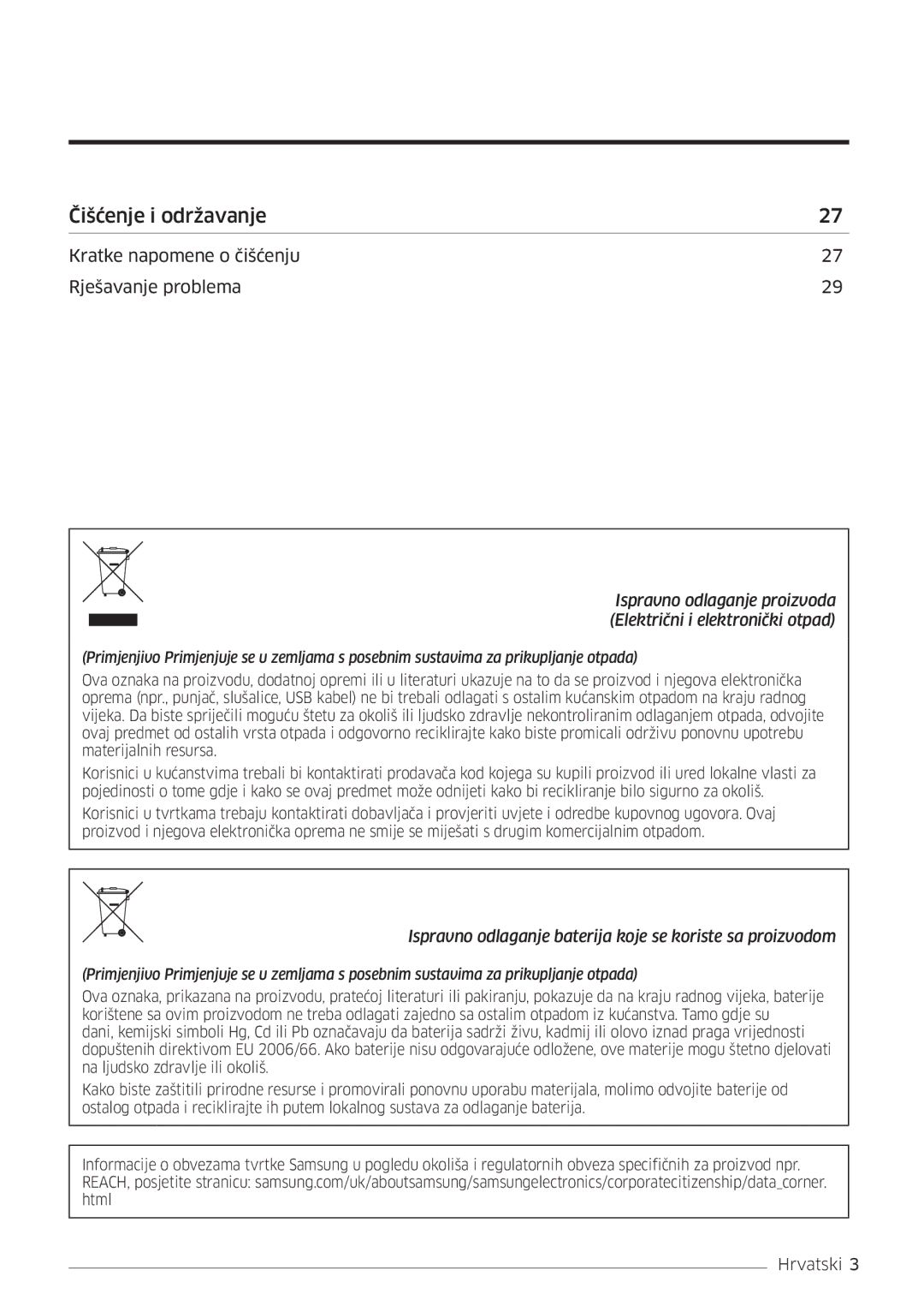 Samsung AR18MSWSAWKNEU manual Čišćenje i održavanje 