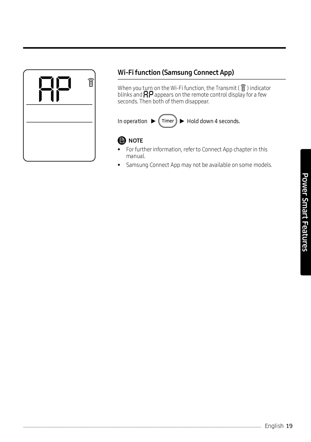 Samsung AR18NVPXCWK/MG manual Wi-Fi function Samsung Connect App 