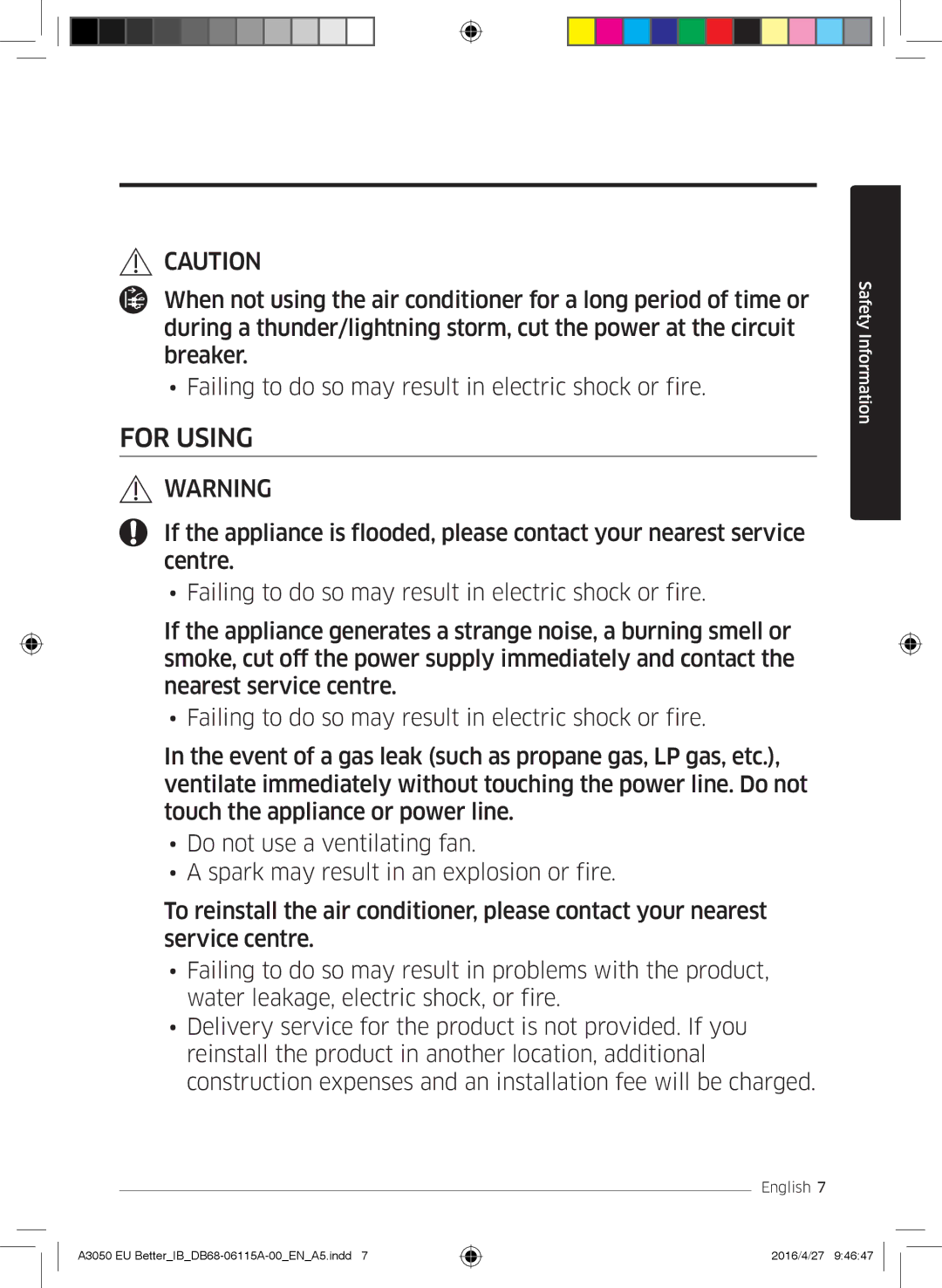 Samsung AR12HSSDBWKNEU, AR24HSSDBWKNEU, AR07HSSDBWKNEU, AR18HSSDBWKNEU, AR09HSSDBWKNEU, AR09HSSDAWKNEU manual For Using 