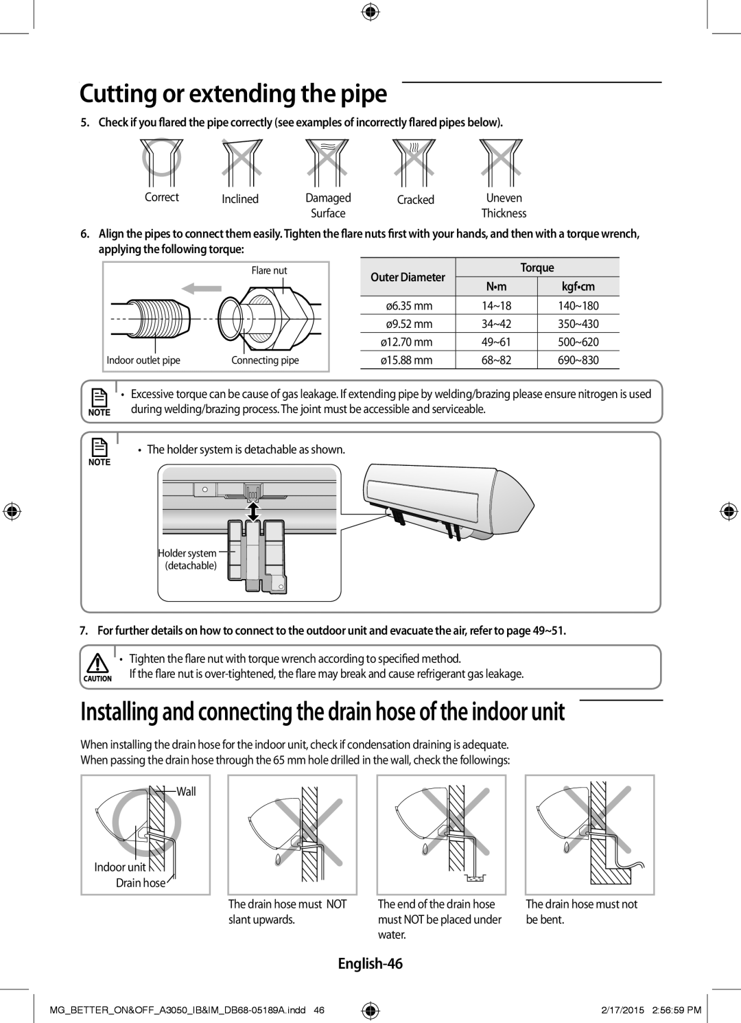 Samsung AR24JRSDBWKNMG manual English-46, Correct Inclined, Cracked 