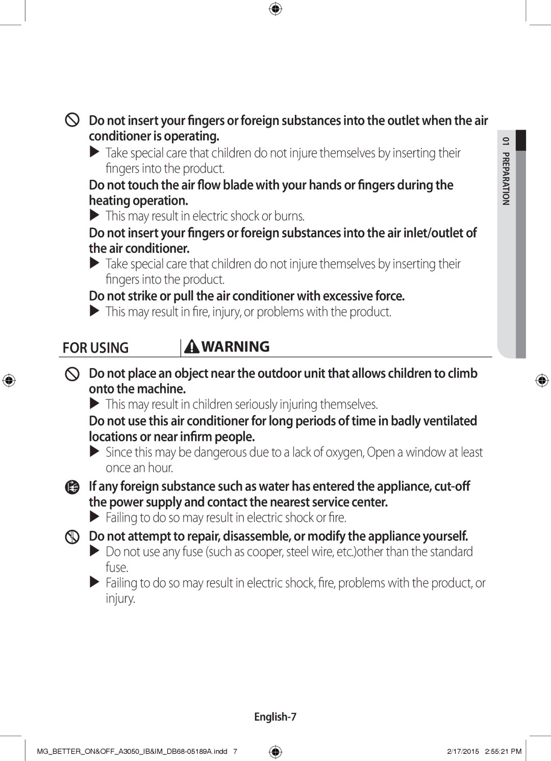 Samsung AR24JRSDBWKNMG manual English-7 