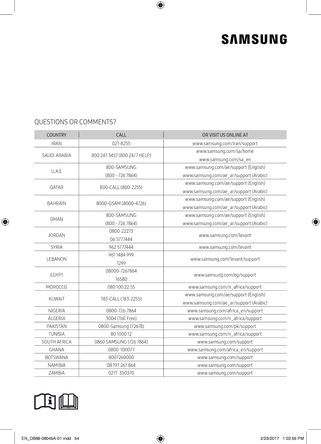 Samsung AR24MQFHRWKNMG, AR24KRFHRWK/MG, AR24MRFHRWKNMG, AR18MQFHCWKXMG, AR24KRFHRWKXMG manual Questions or COMMENTS? 