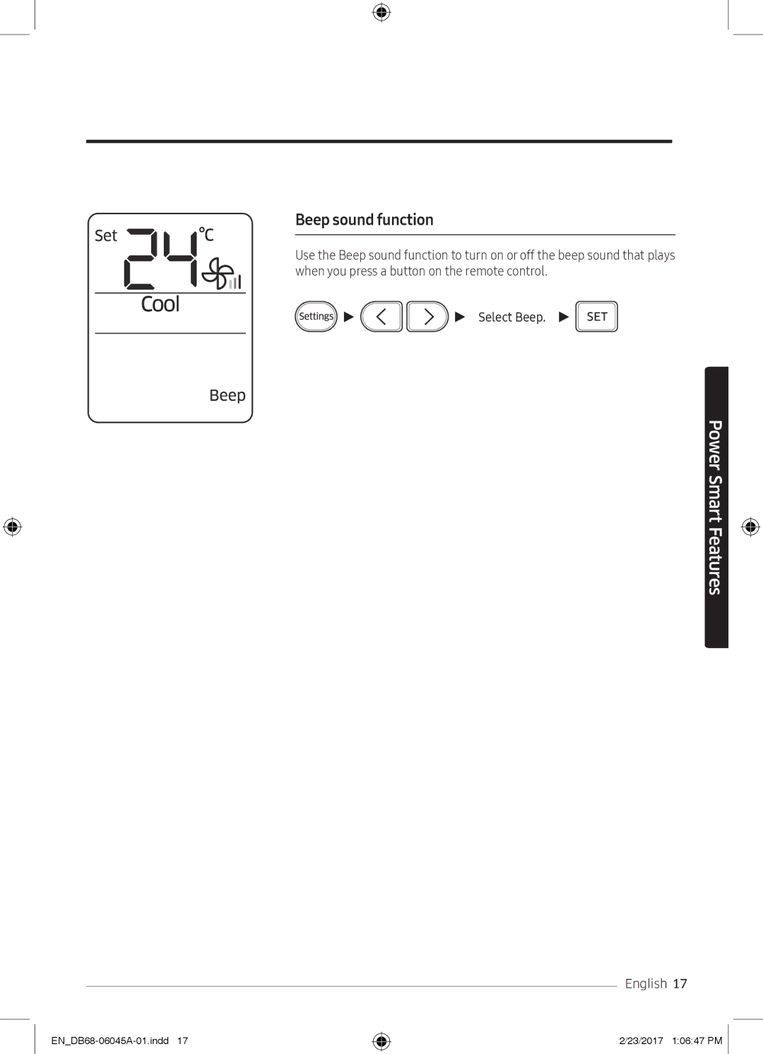 Samsung AR18MRFHCWKNMG, AR24KRFHRWK/MG, AR24MQFHRWKNMG, AR24MRFHRWKNMG, AR18MQFHCWKXMG, AR24KRFHRWKXMG Beep sound function 