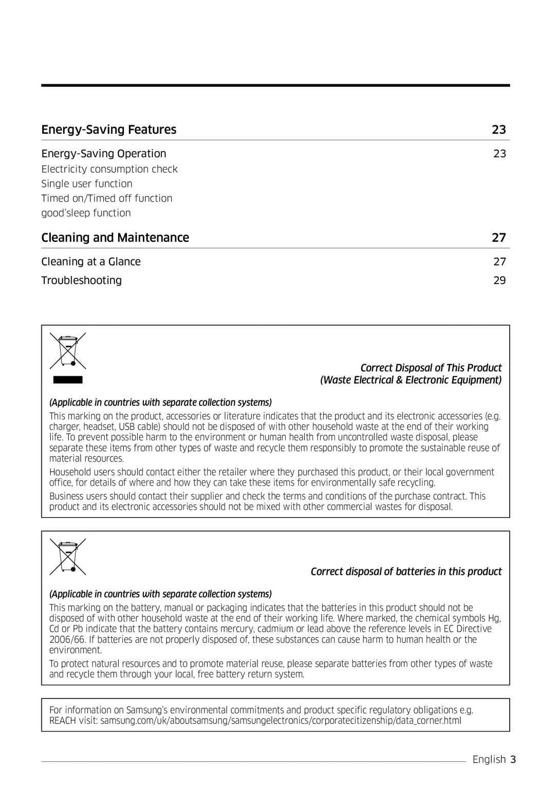 Samsung AR24MSPDBWKNEU, AR18MSPDBWKNEU manual Energy-Saving Features 