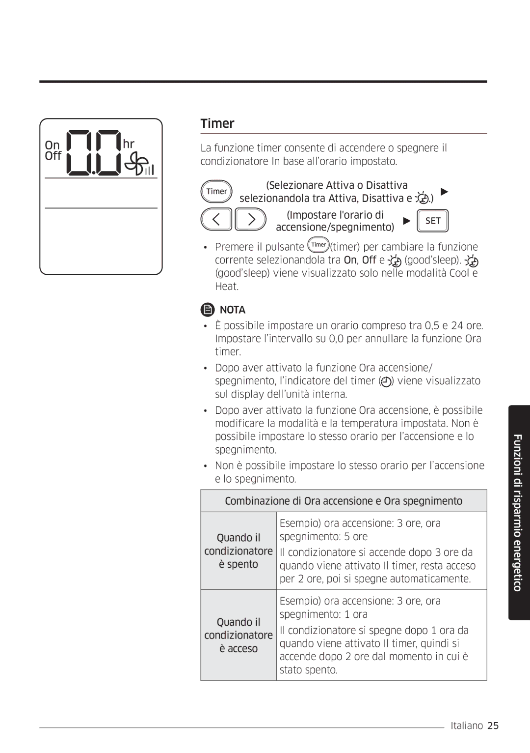 Samsung AR09MSWSAURNEU, AR24MSWNAWKNEU, AR18MSWNAWKNEU, AR18MSWSAWKNEU, AR24MSWSAWKNEU, AR07MSWSAURNEU, AR12MSWSAURNEU Timer 