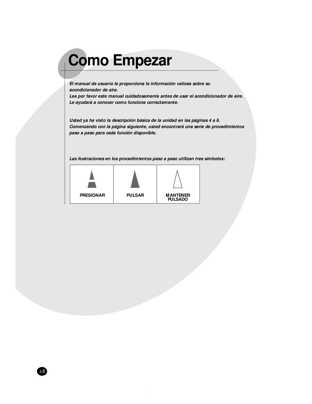 Samsung AS24BPAN, AS09BPAN, AS24BPAX, AS12BPAN, AS18BPAN, AS18BPAX manual Como Empezar 