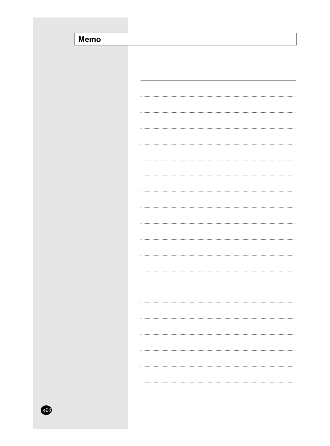 Samsung AS18HM3N/XFO, AS09HM3N/XFO, AS12HM3N/XFO, AS24HM3N/XFO, AS18HM3N/SER, AS12HM3N/SER manual Memo 