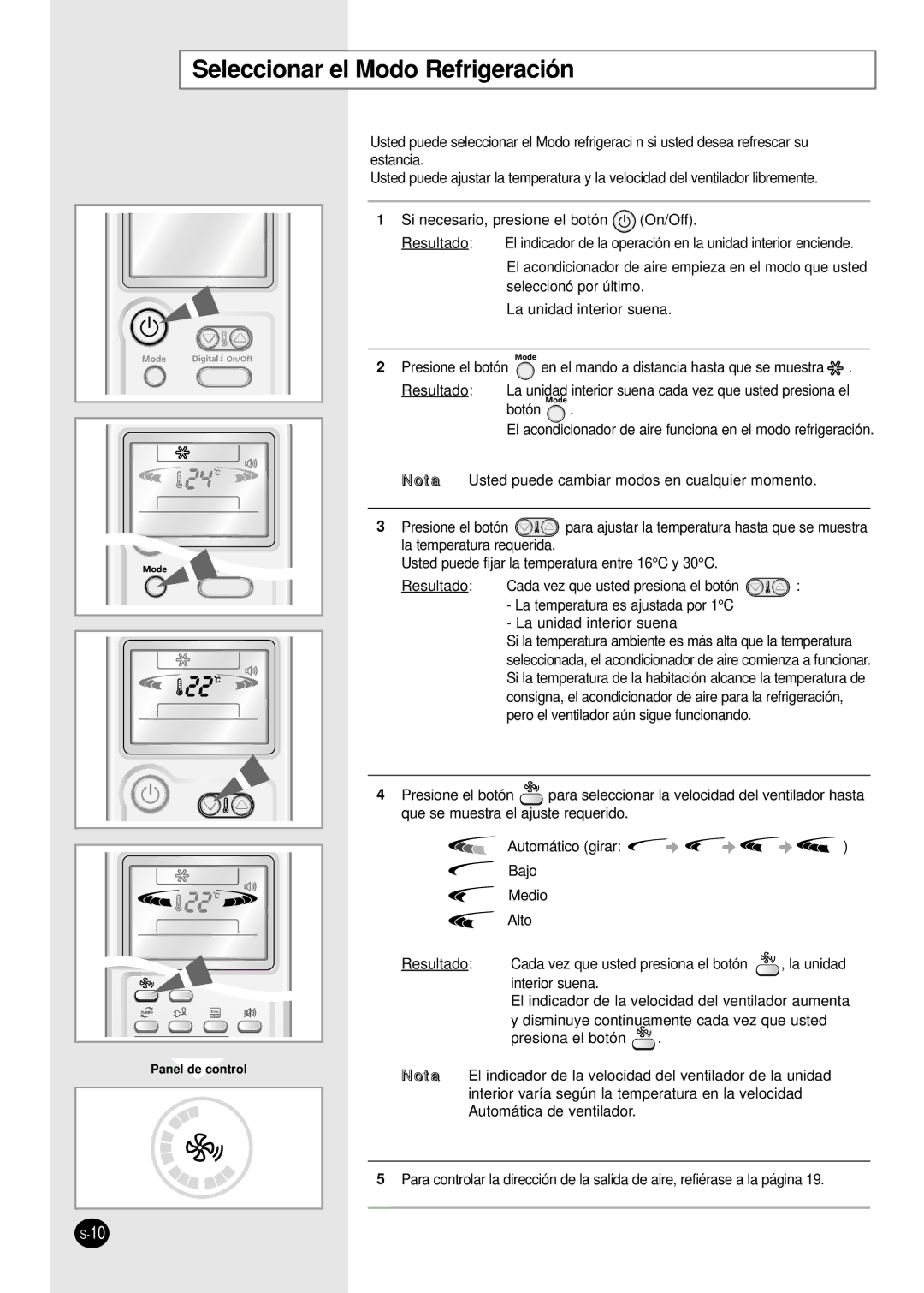 Samsung AS12HPBN, AS09HPBN, AS24HPBN, AS18HPBN, AS12HPBX, AS09HPBX manual Seleccionar el Modo Refrigeración 