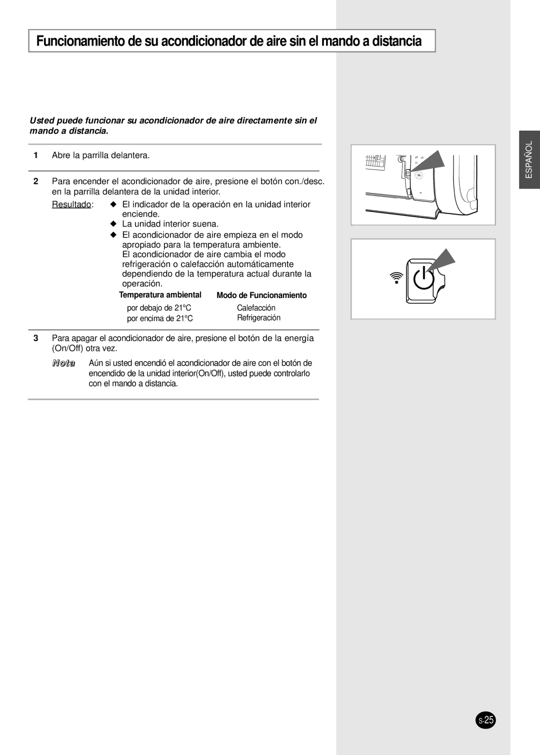 Samsung AS24HPBN, AS09HPBN, AS18HPBN, AS12HPBX, AS12HPBN, AS09HPBX manual Temperatura ambiental 