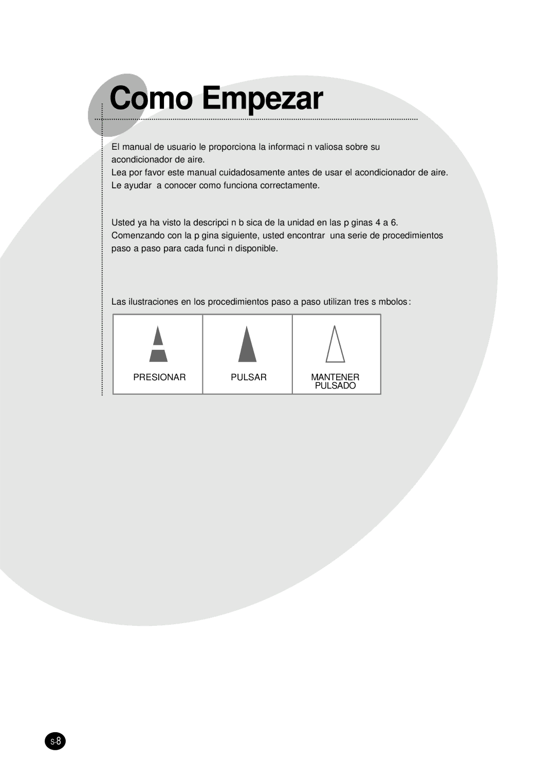 Samsung AS18HPBN, AS09HPBN, AS24HPBN, AS12HPBX, AS12HPBN, AS09HPBX manual Como Empezar 