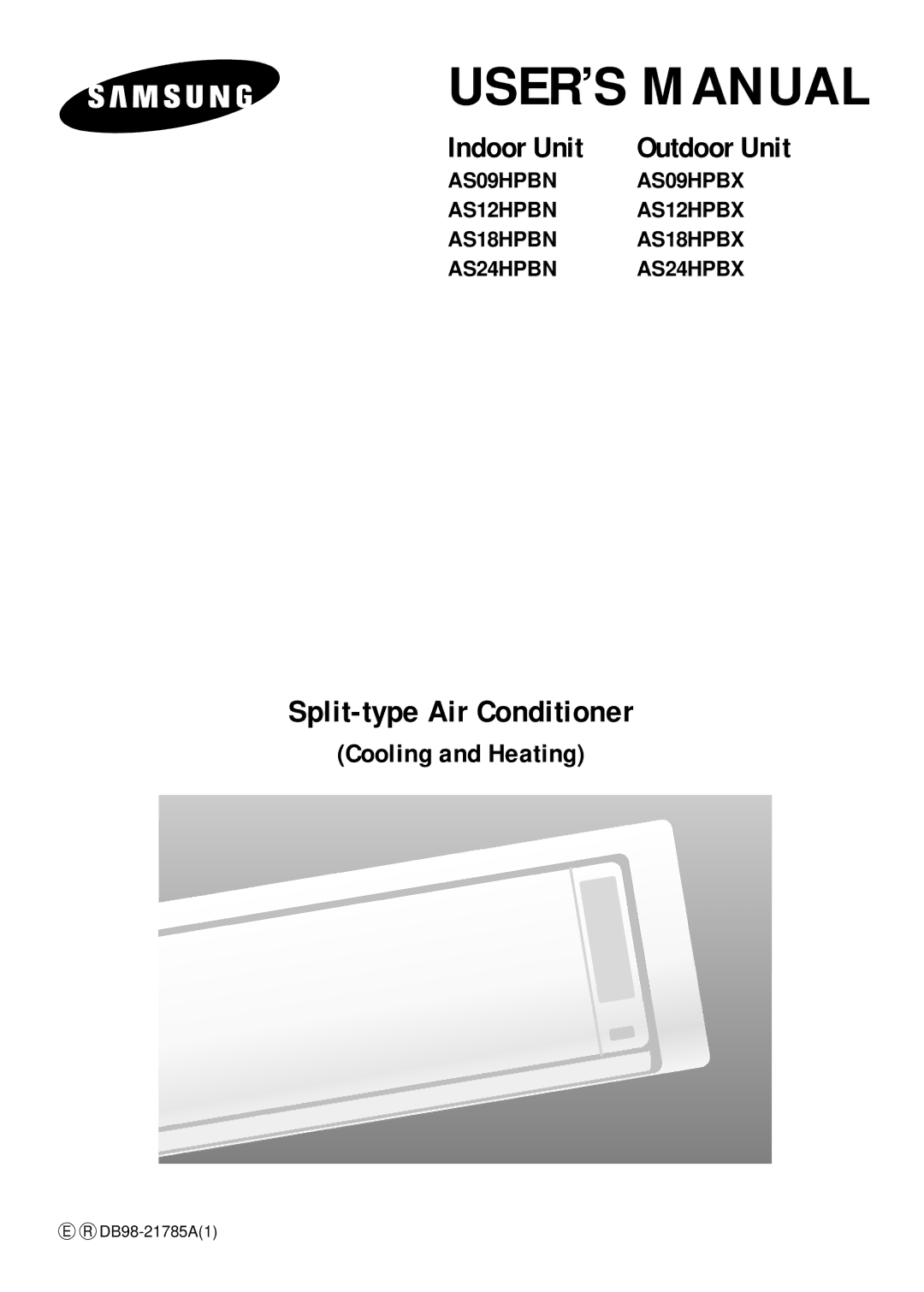 Samsung AS09HPBN/SER manual USER’S Manual 