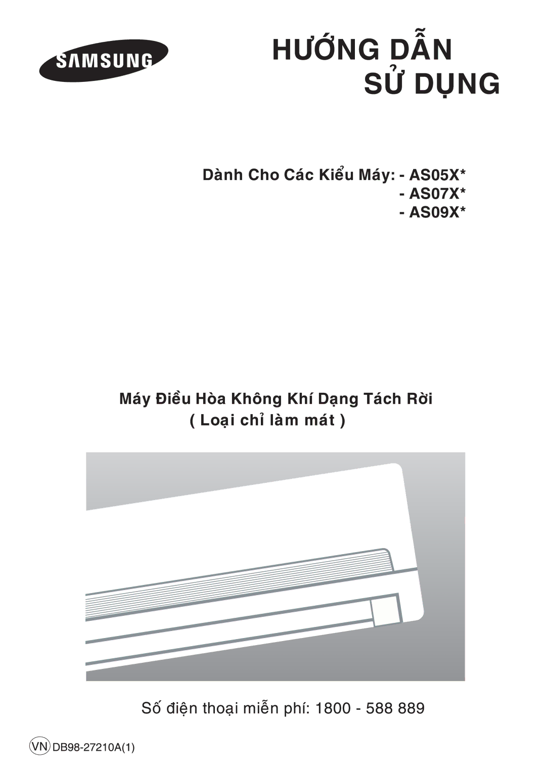 Samsung AS09XAXXSV, AS09XANXSV manual 