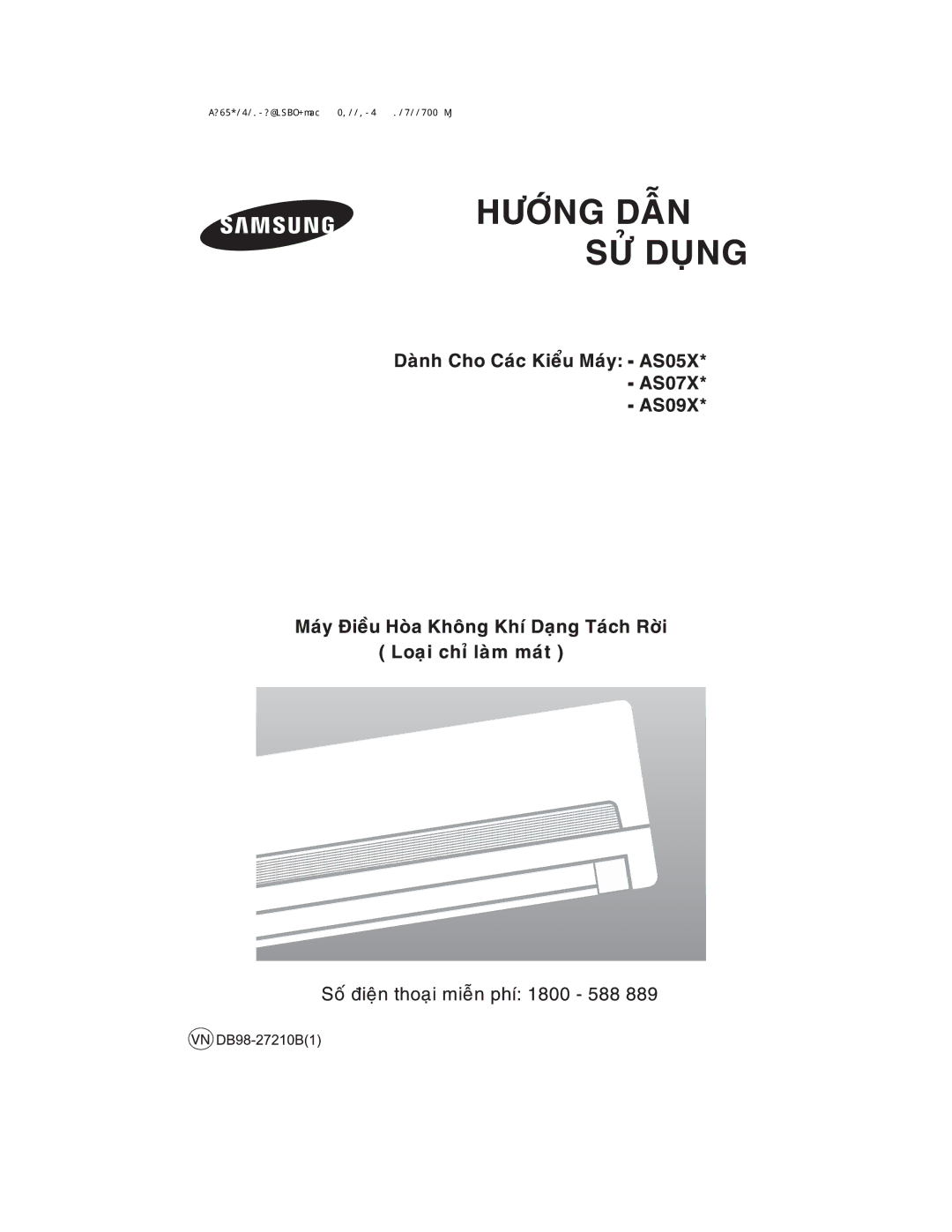 Samsung AS09XLXXSV, AS09XLNXSV manual 