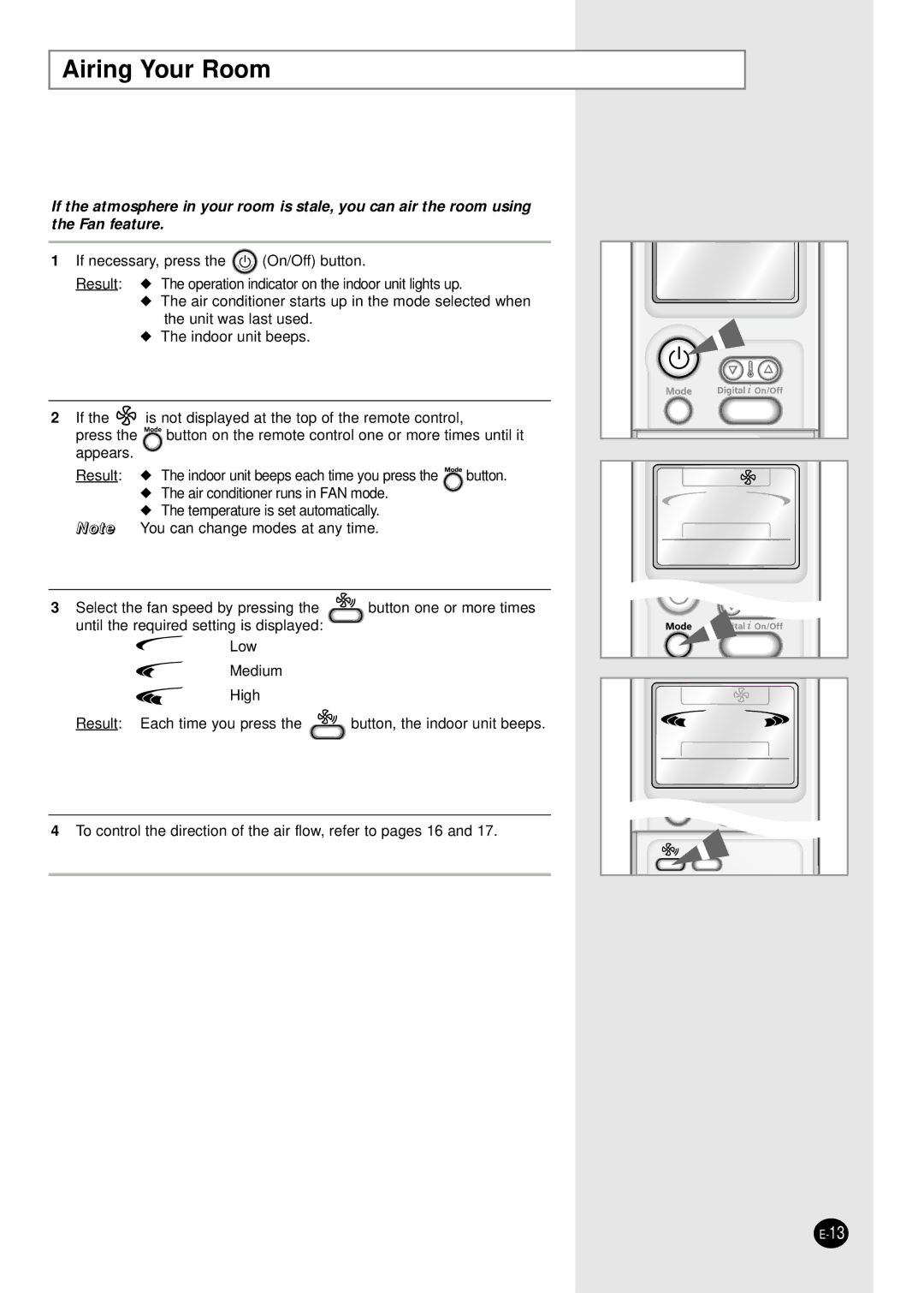 Samsung AS09P8GDXSV, AS12PHGD/XSV, AS12PHGDXSV, AS09P8GD/XSV manual Airing Your Room 