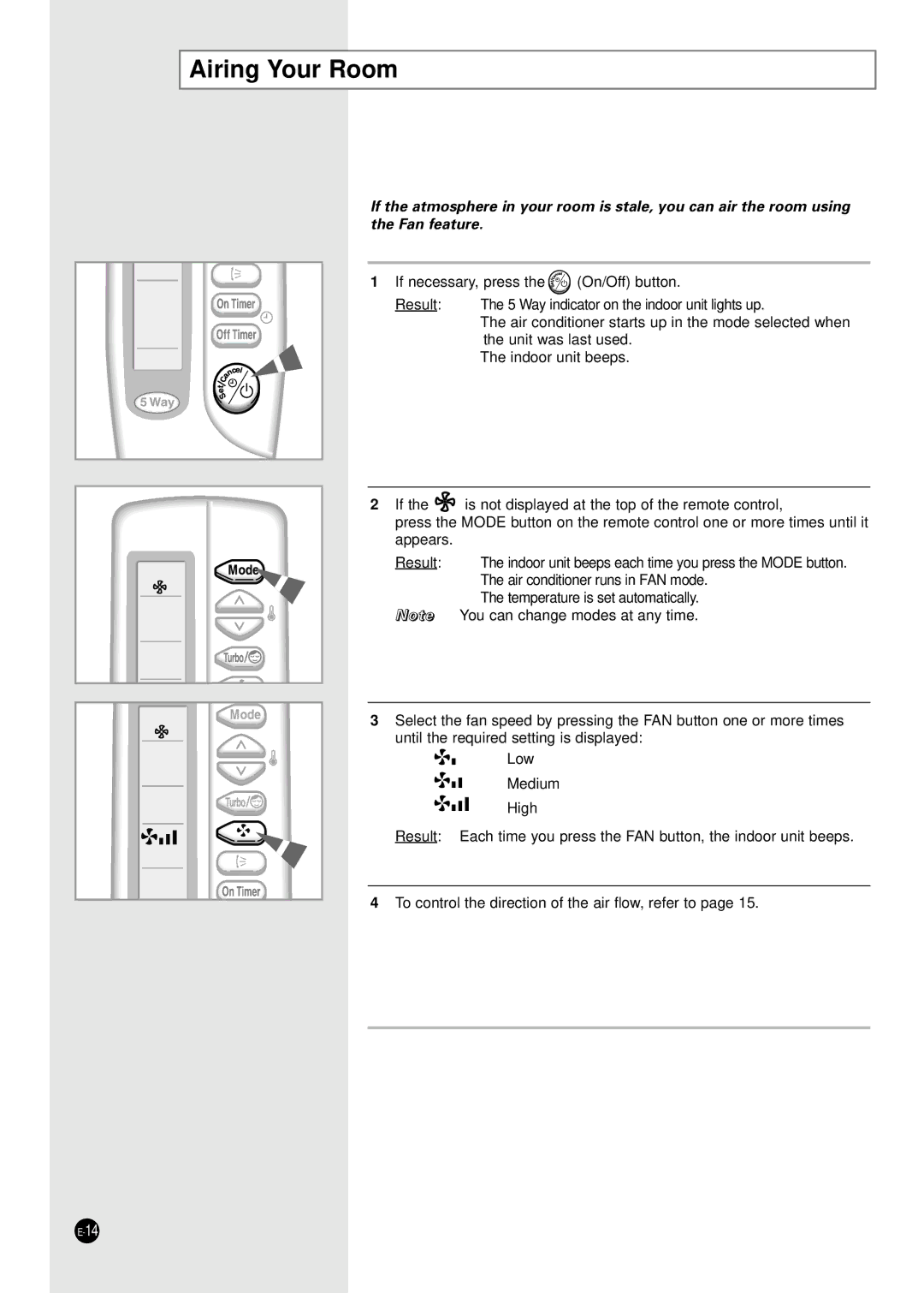 Samsung AS18B1, AST18B1, AST24B1, AS12B1, SC24TB1, SC18TB1, SC18ZB1 manuel dutilisation Airing Your Room 