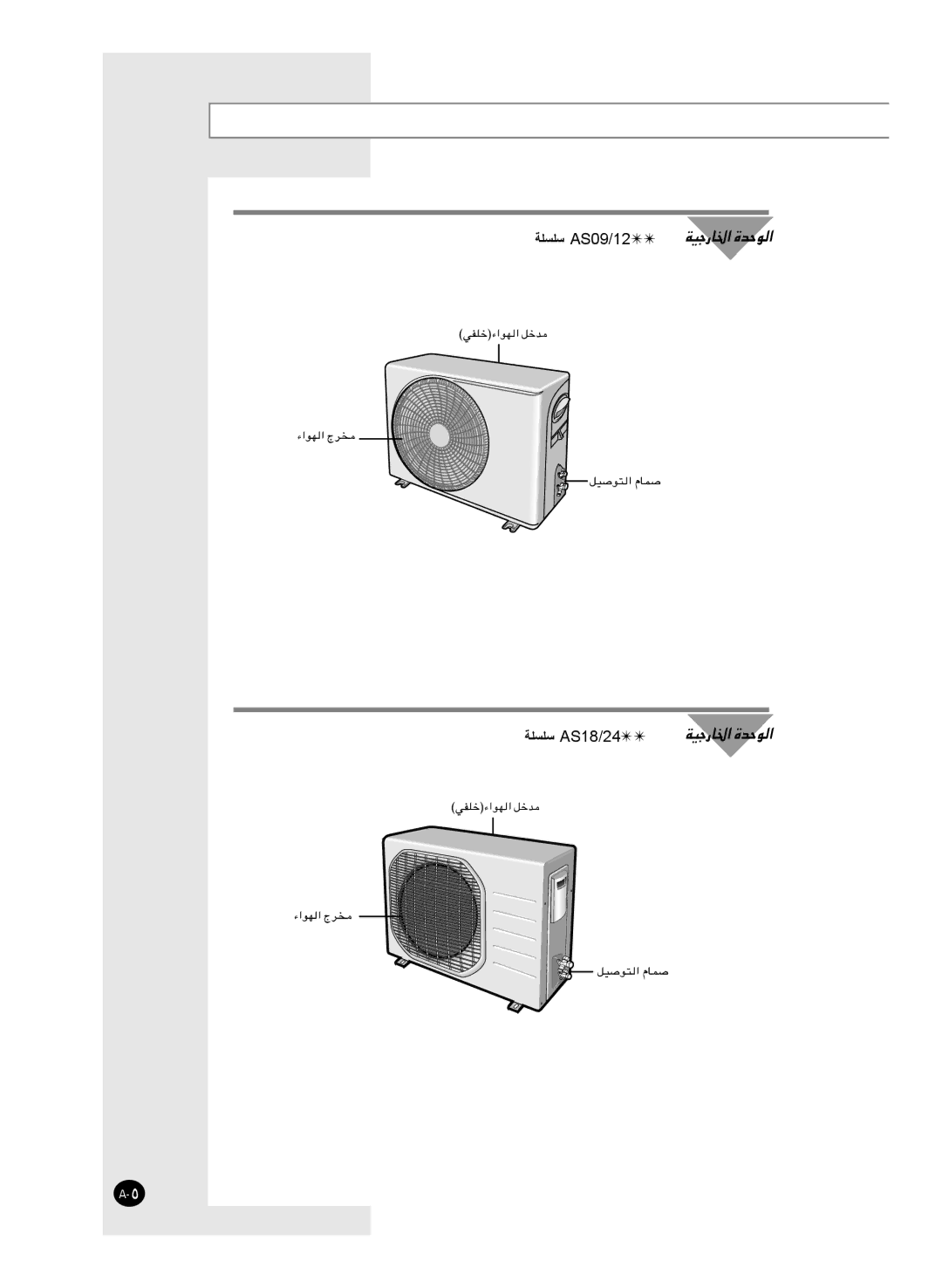 Samsung AS18FCMID, AS18FBNMID, AS12FCXMID, AS12FCNMID, AS09FCXMID, AS24FCXMID, AS18FBMID ﺔﻠﺴﻠﺳ AS09/12 ﺔﻠﺴﻠﺳ AS18/24  