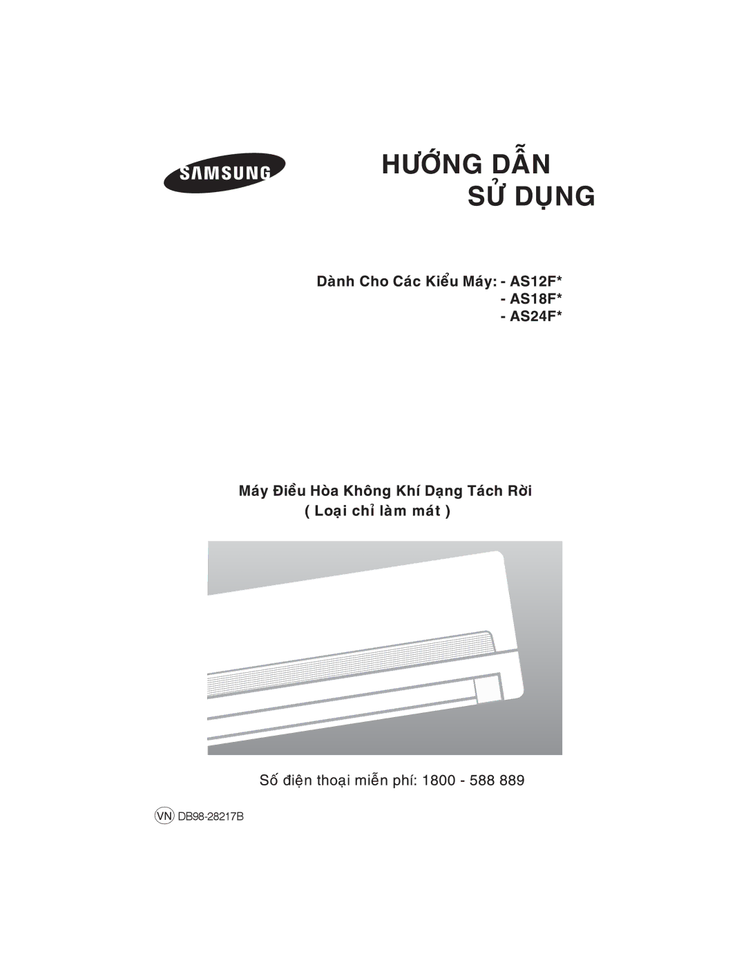 Samsung AS24FLXXSV, AS18FLXXSV, AS12FLNXSV, AS18FLNXSV, AS12FLXXSV, AS24FLNXSV manual DB98-28217B 