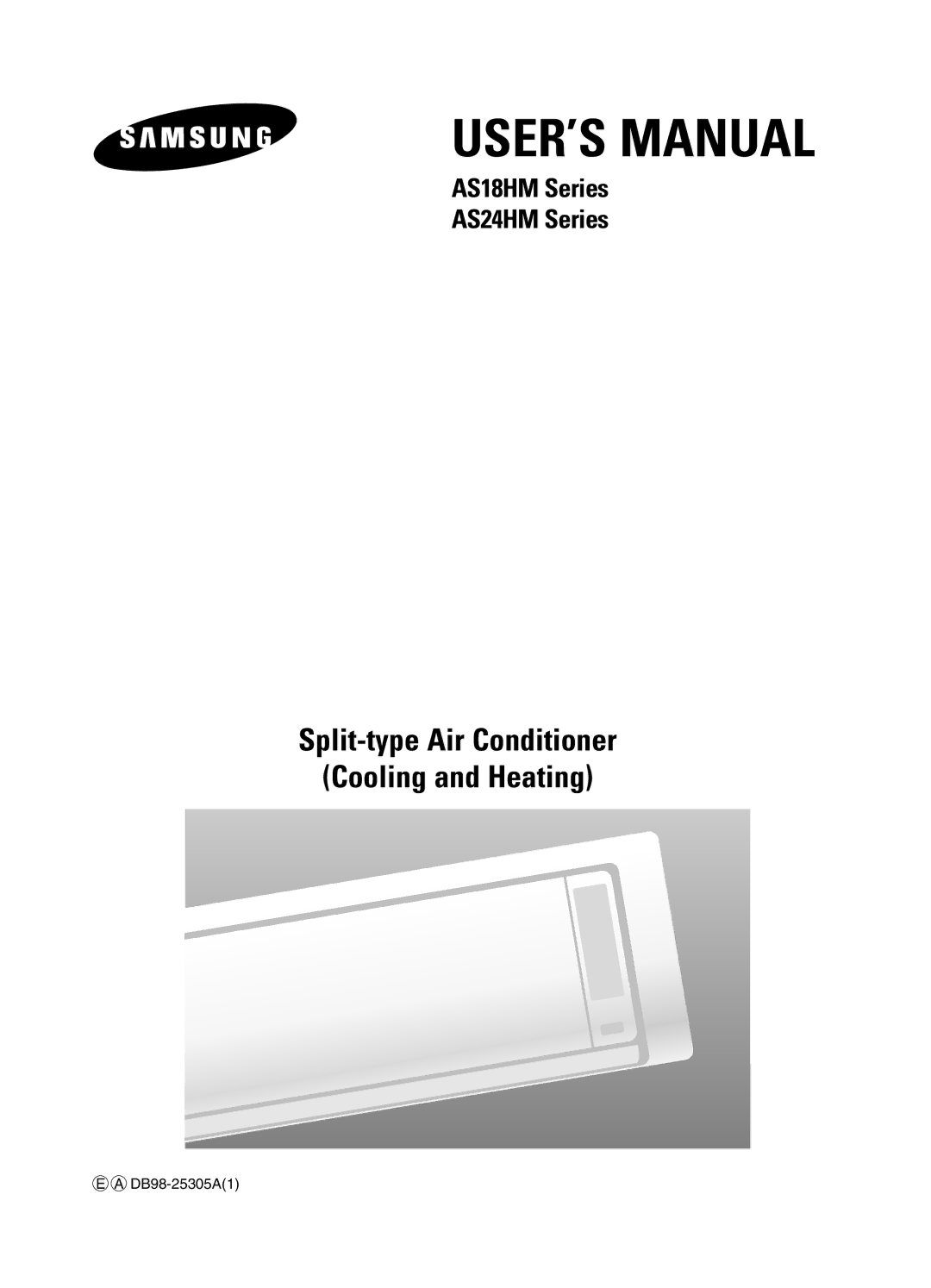 Samsung AS18HM3/UMG, AS18HM3/XSG, AS24HM3/UMG, AS24HM3/XSG manual USER’S Manual 