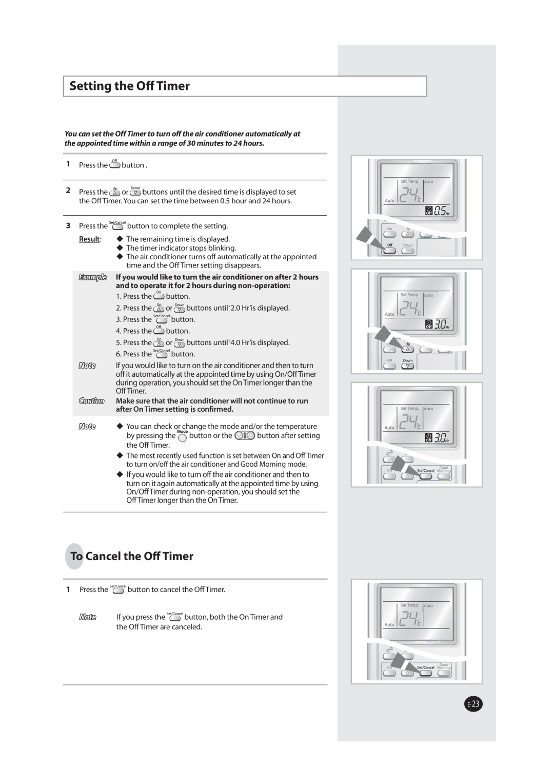 Samsung AS18MWBNXSG, AS18MWBUMG, AS24MWBNXSG, AS24MWBUMG manual  ‹ 5IFUJNFSJOEJDBUPSTUPQTCMJOLJOH, UIF0GG5JNFS 