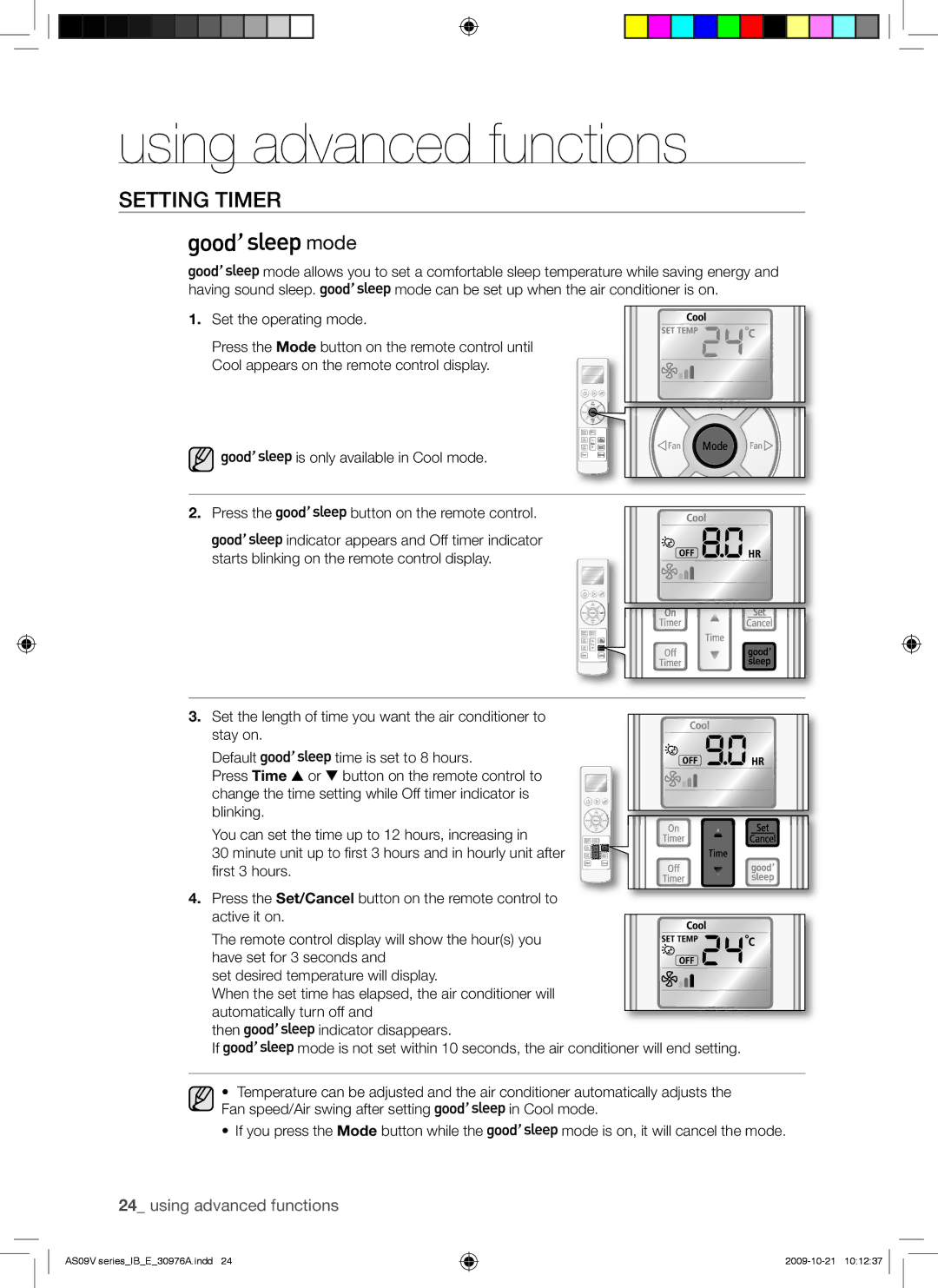 Samsung AS18VBFXUMG, AS18VBEXMID, AS18VBEXXSG, AS18VBENXSG, AS18VBENMID, AS24VBEXXSG, AS24VBENXSG, AS24VBENMID, AS24VBEXMID Mode 