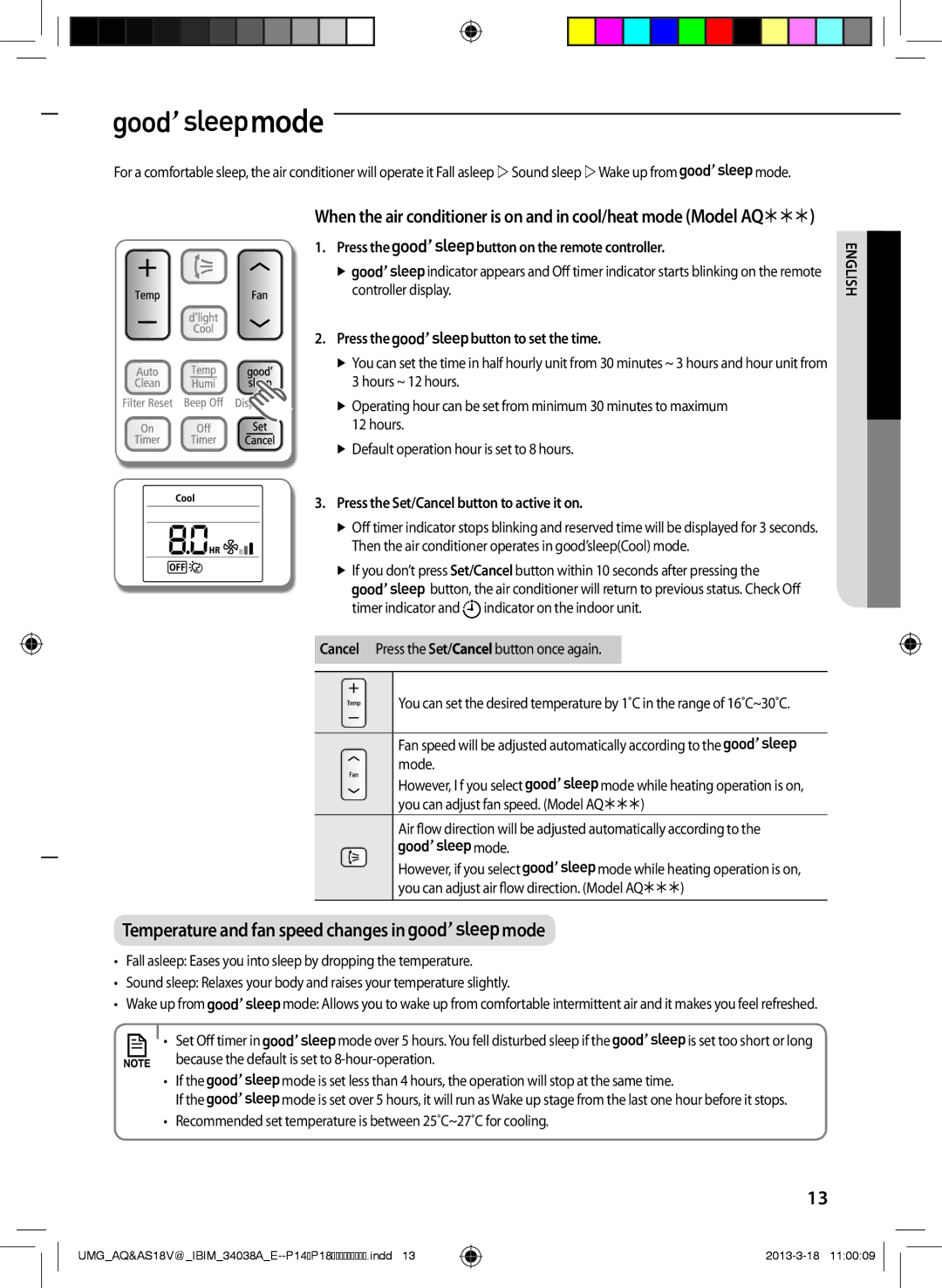 Samsung AS24VBFNUMG AA mode, Press the button on the remote controller, Press the button to set the time, Set Off timer 