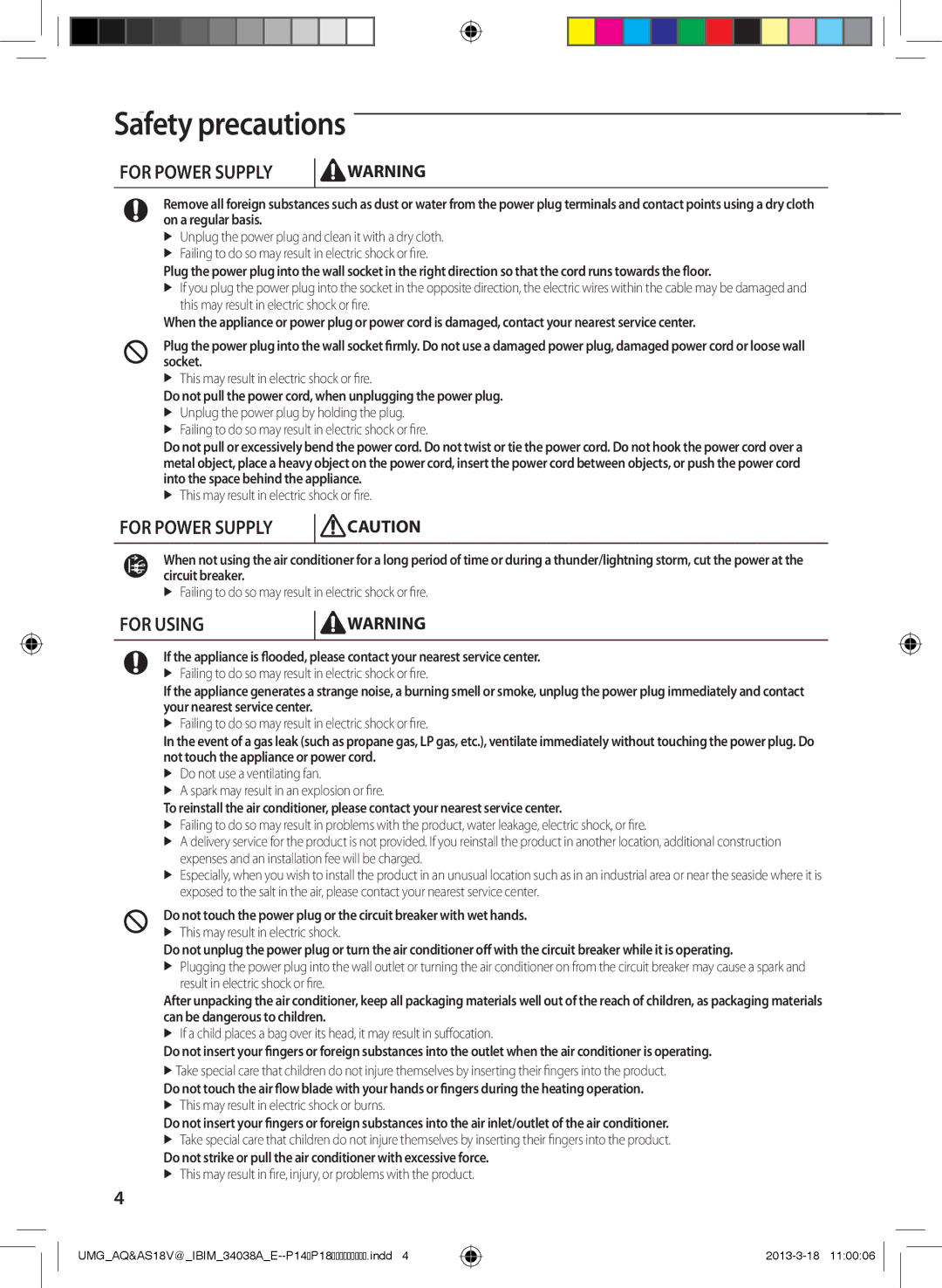 Samsung AS18VBFNUMG, AS24VBFNUMG manual For Using 