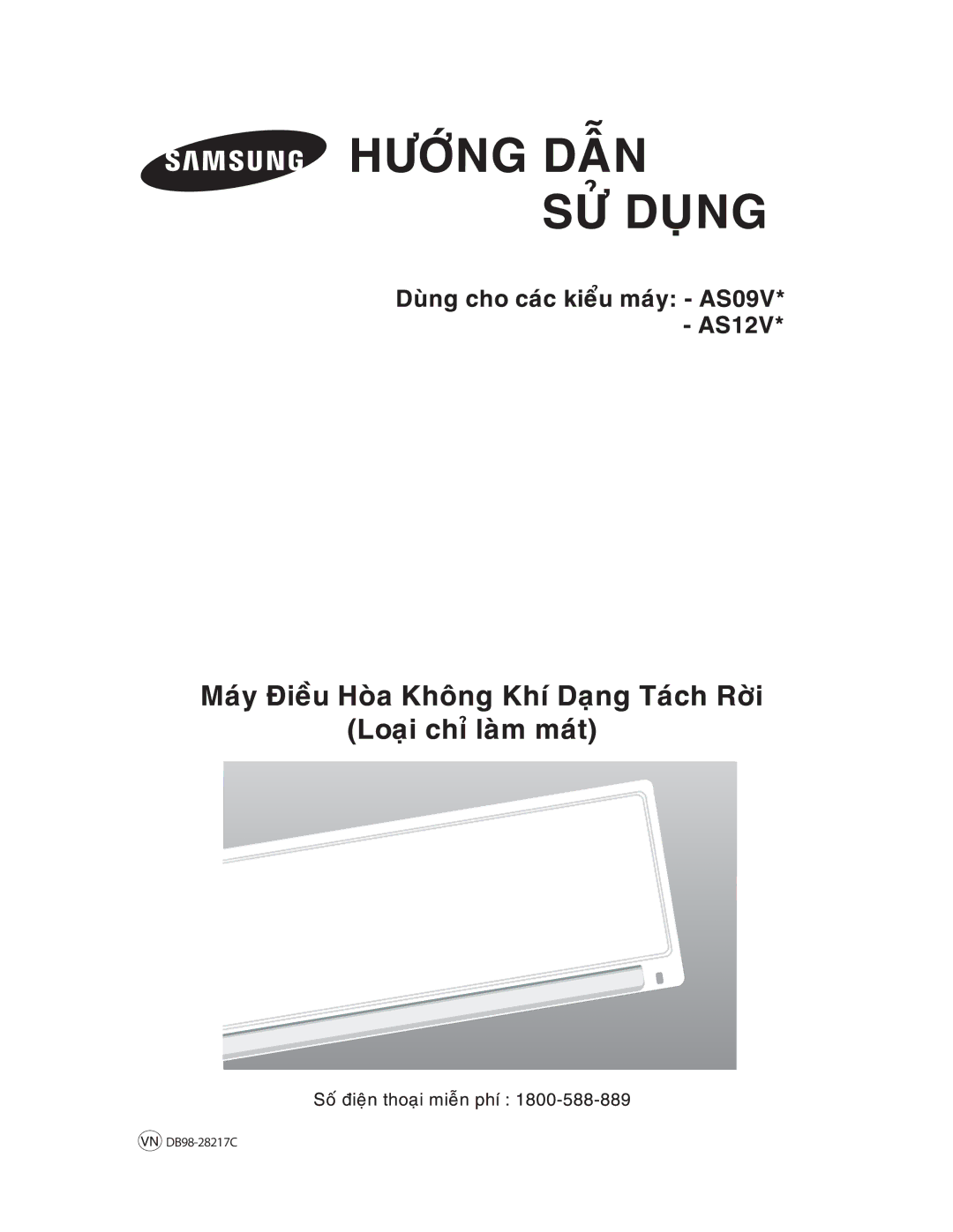 Samsung AS12VBLNXSV, AS18VBNXXSV, AS12VBNXXSV, AS09VBLNXSV, AS09VBLXXSV, AS09VBNXXSV, AS12VBNNXSV manual DB98-28217C 