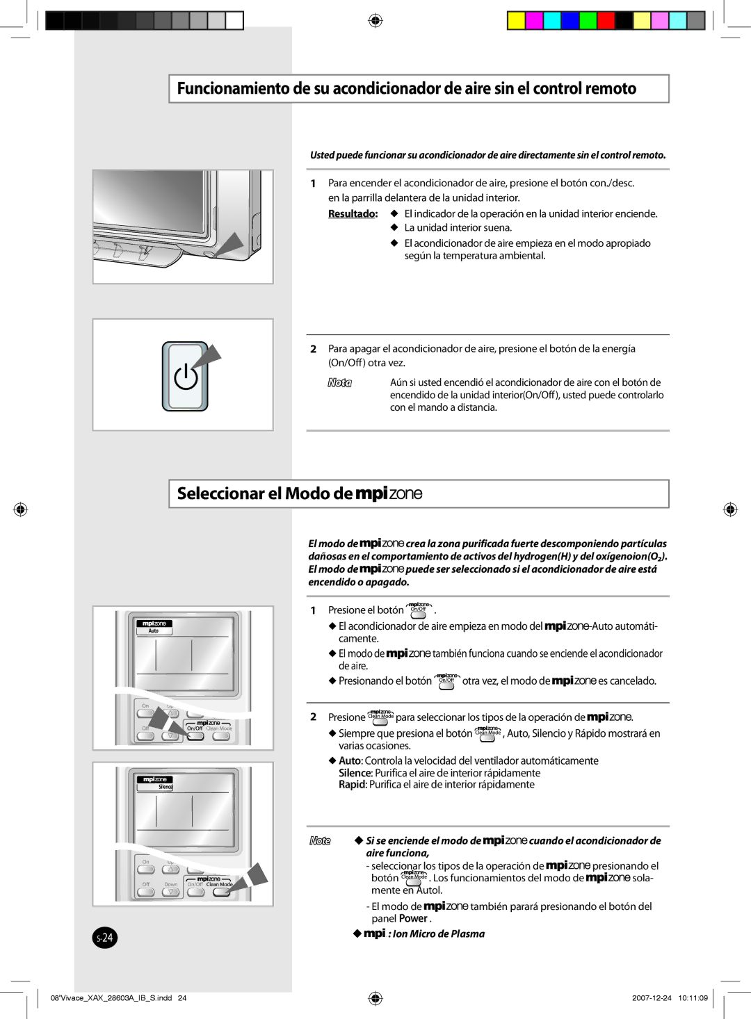 Samsung AS18VWCXUMG, AS18VWCNMID, AS24VWCUMG, AS24VWCXXSG, AS18VWCMID manual Seleccionar el Modo de, Con el mando a distancia 