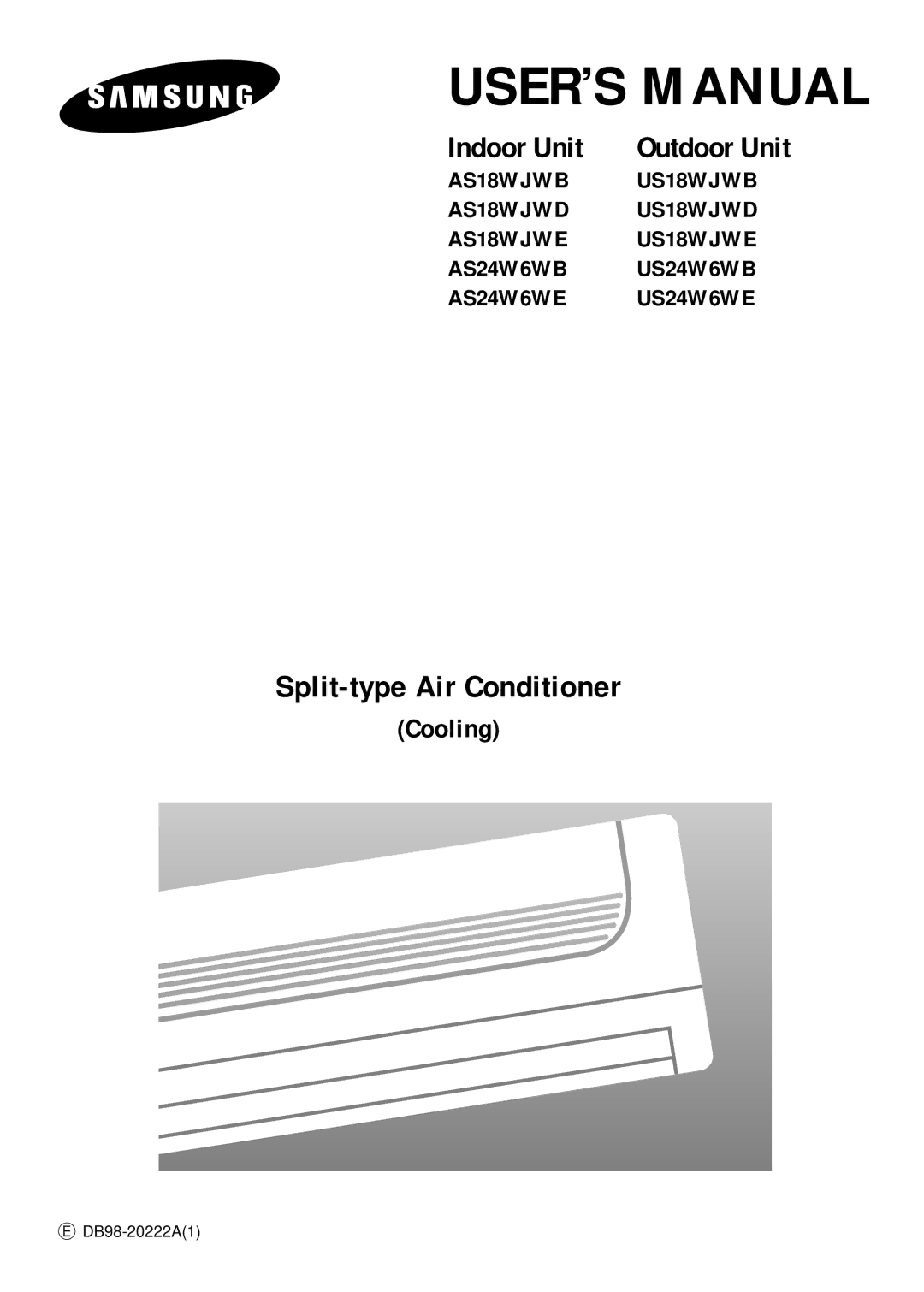 Samsung IAS24W6WE/AFR, IAS18WJWE/AFR manual USER’S Manual 