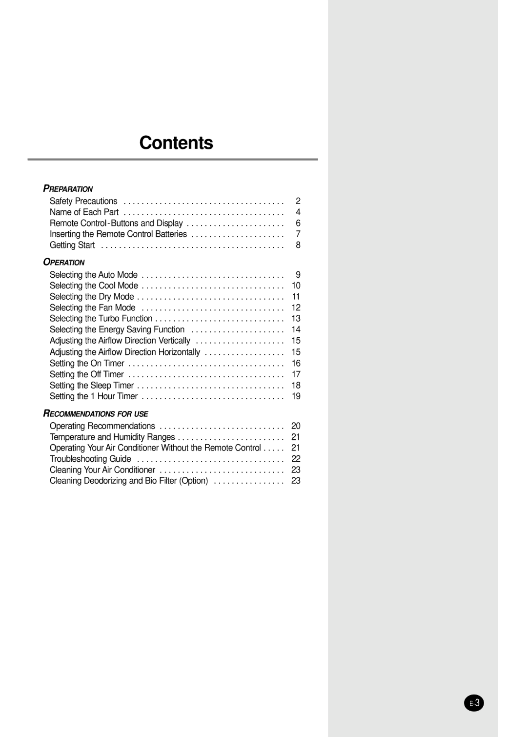 Samsung IAS18WJWE/AFR, IAS24W6WE/AFR manual Contents 