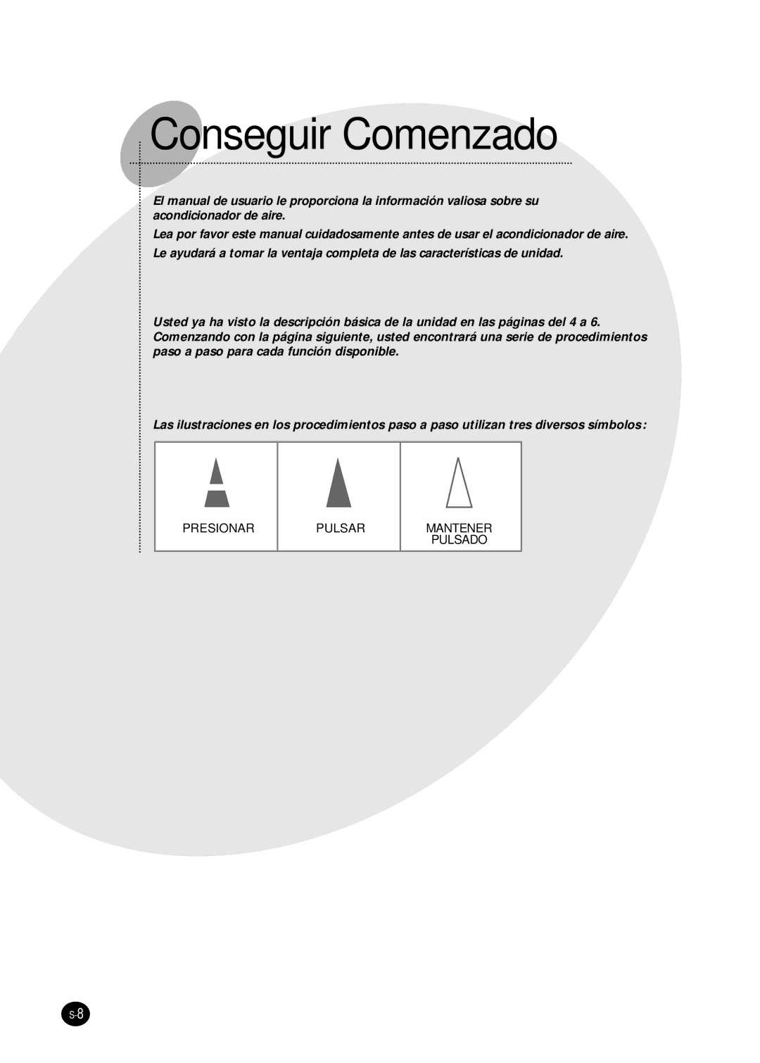 Samsung IAS24W6WE/AFR, IAS18WJWE/AFR manual Conseguir Comenzado 