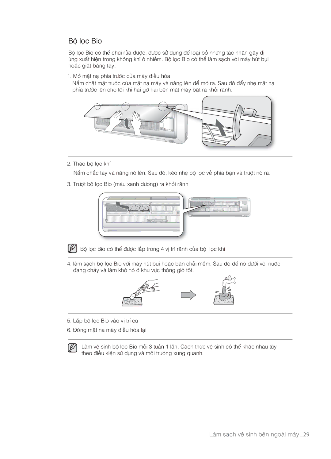 Samsung AS12ELXXSV, AS24ELNXSV, AS24ESLXXSV, AS12ELNXSV, AS24ELXXSV, AS18ELXXSV, AS09ESLNXSV, AS24ESLNXSV manual Boä loïc Bio 