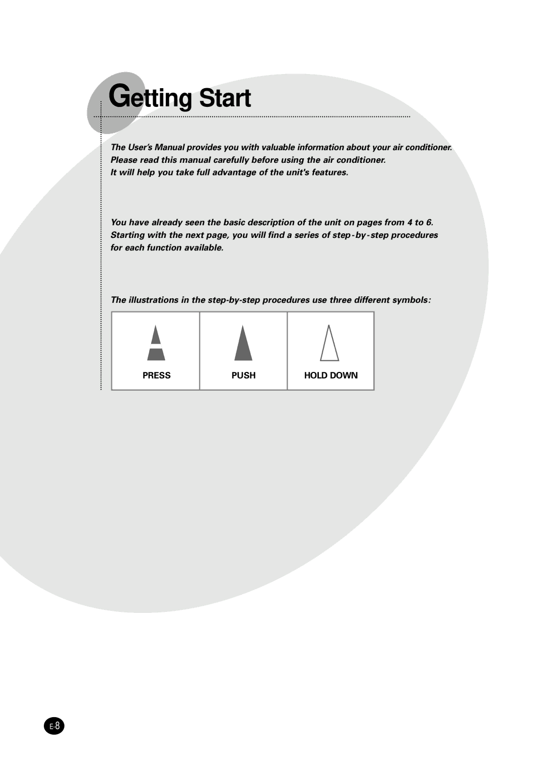 Samsung AS24HM1/XSG, AS24HM1N/MOC manual Getting Start 