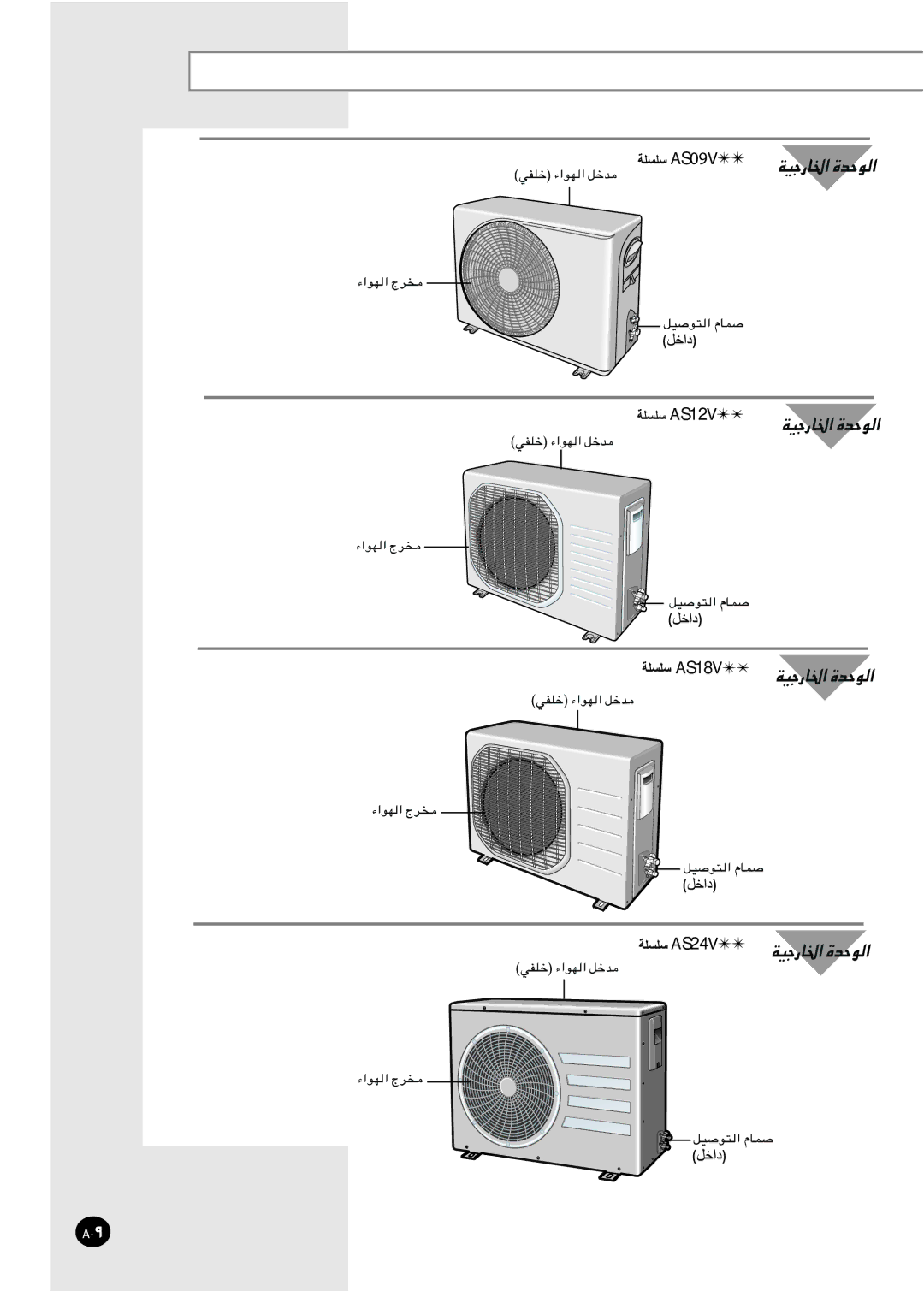 Samsung AS18VWANMID, AS24VWANMID, AS18VWAHAC, AS18VWANXSG, AS18VWAUMG, AS24VWANXSG, AS18VWAMID AS09V AS12V AS18V AS24V 