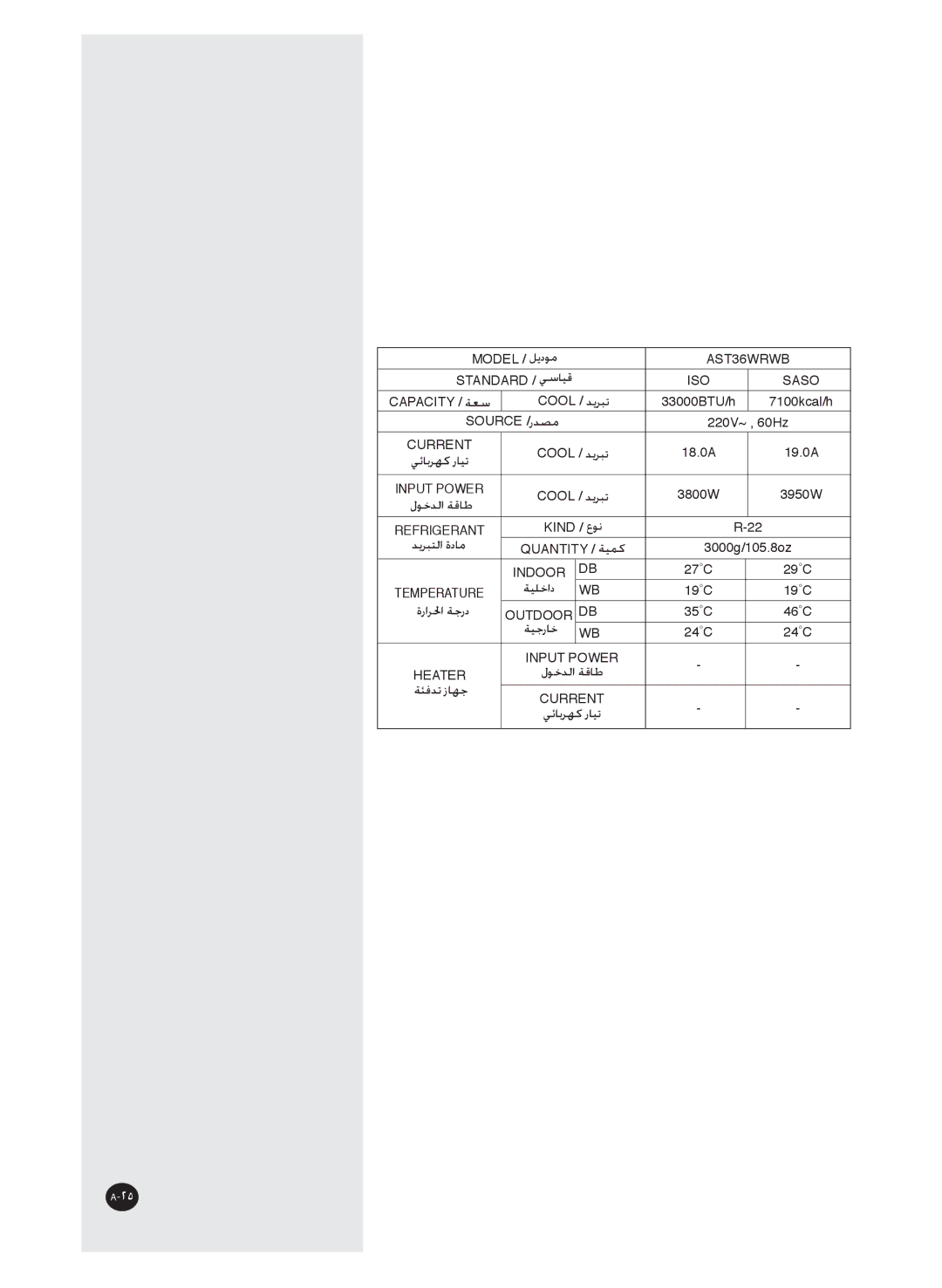 Samsung AS36WANXSG, AS36WANUMG, AST36WRWE/XSG manual ﻝﻮﺧﺪﻟﺍ ﺔﻗﺎﻃ 