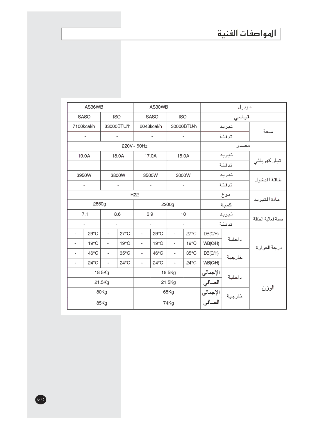 Samsung AS36WBNXSG, AS36WBMID, AS30WBNMID, AS30WBXSG, AS36WBXXSG, AS30WBMID, AS30WBNXSG, AS36WBNXAP, AS36WBXUMG AS36WB AS30WB 