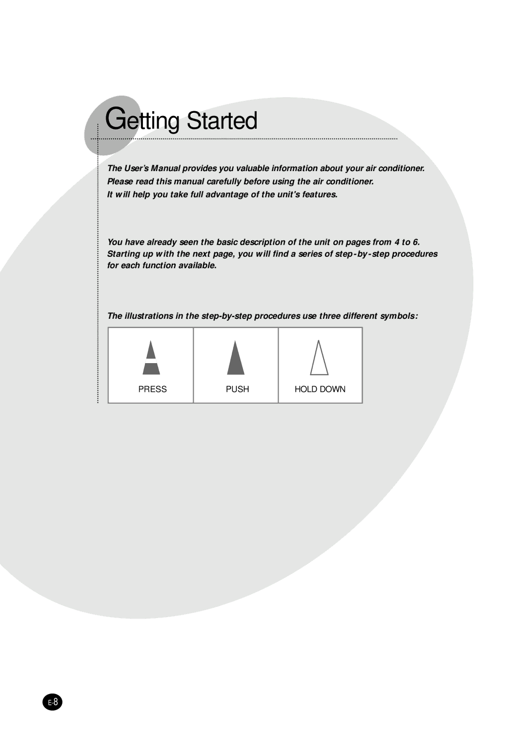 Samsung AST18WJWE/MID, AST18WJWE/XSG, AST24W6WE/XSG, AST18WJWE/HAC manual Getting Started 