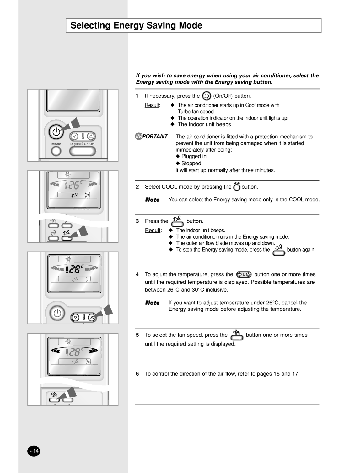 Samsung AST12P4GE-MID, AST24P6GBA-UMG, AST24P6GBA/UMG, IAST18P0GEAMIG, AST18P0GEA-MID manual Selecting Energy Saving Mode 