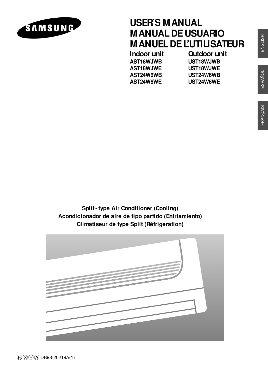 Samsung AST18WJWB/UMG, AST24W6WB/UMG, IAST18WJWB/MOC manual USER’S Manual Manual DE Usuario Manuel DE L’UTILISATEUR 