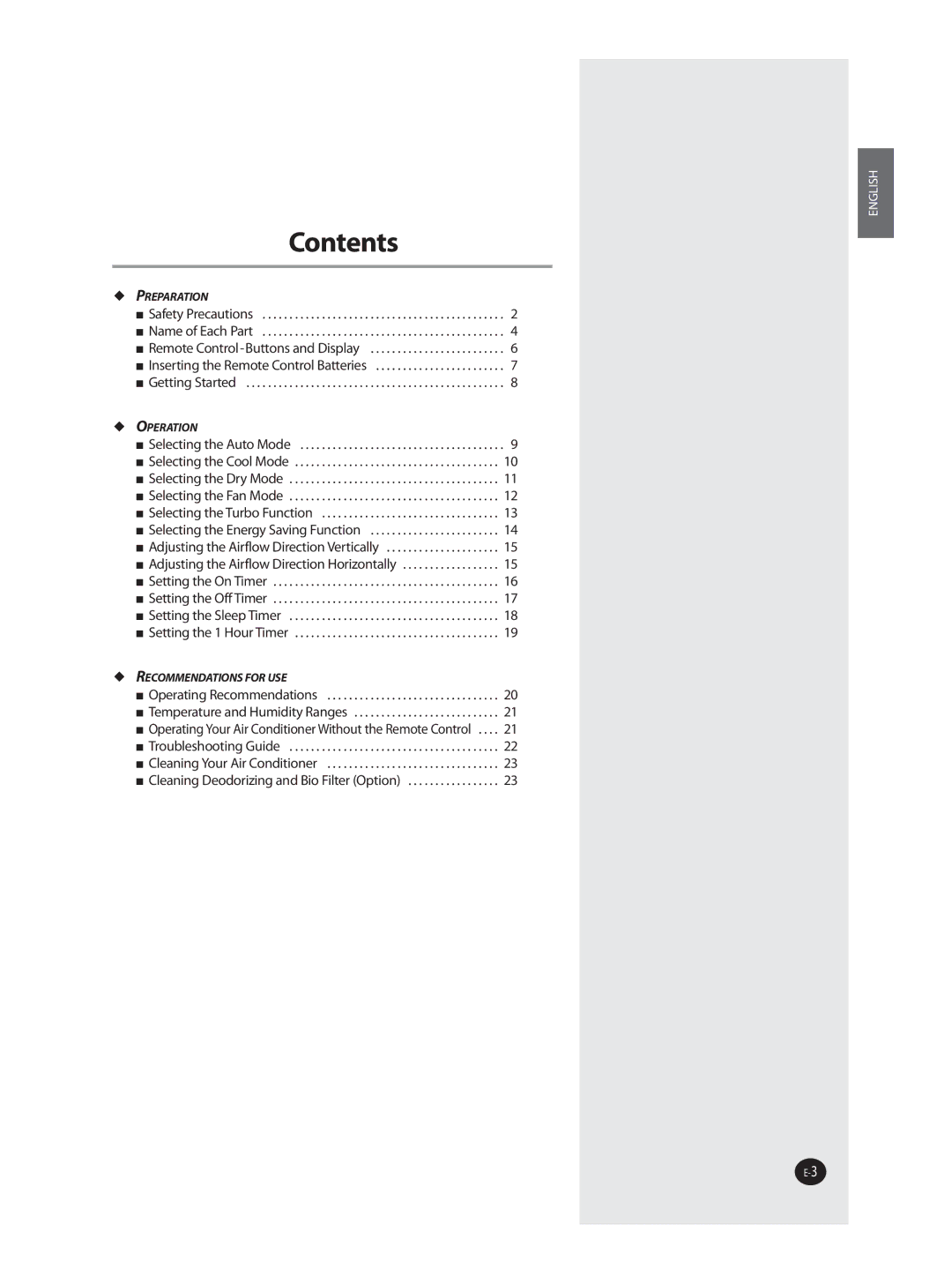 Samsung AST36WRWB/UMG manual Contents 