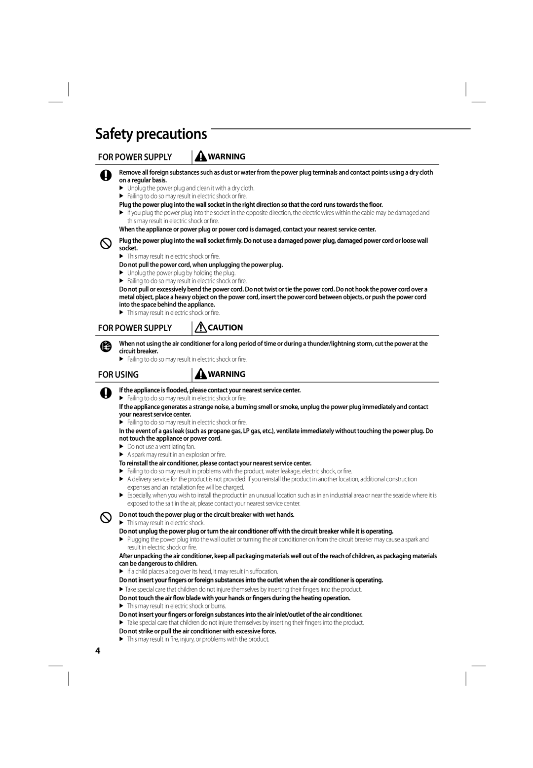 Samsung ASV13PUQNXEA, ASV13PSPNXEA, ASV18PSPXXEA, ASV18PUQNXEA, ASV10PUQNXEA, ASV13PUQXXEA, ASV18PUQXXEA, ASV24PSPXXEA For Using 