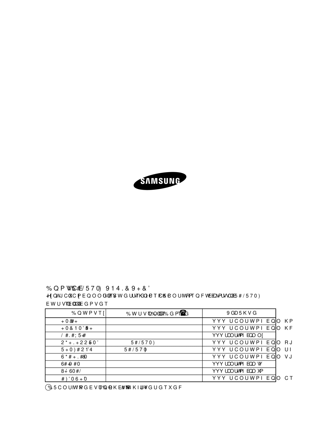 Samsung ASV24ESLXXEA, ASV24ESLNXEA, ASV10ESLNXEA, ASV10ESLXXEA, ASV24ESLNXST, ASV18ESLXXEA manual Contact Samsung World Wide 