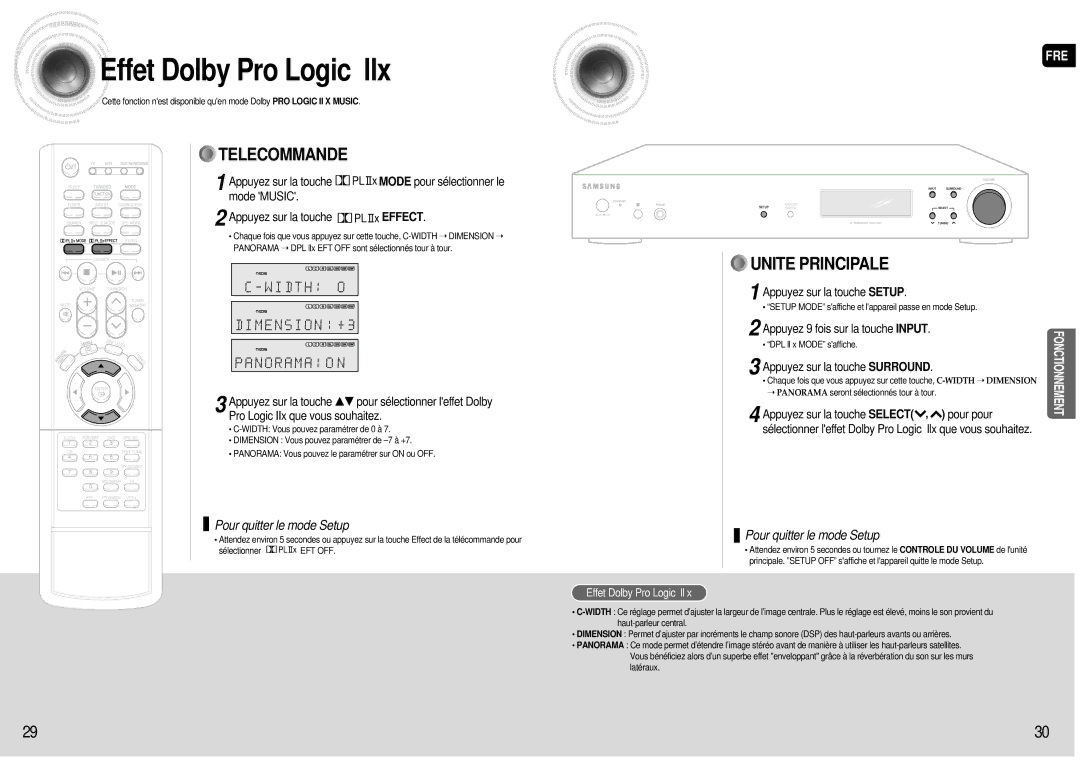 Samsung AV-R601R/ELS manual Effet Dolby Pro Logic llx, Appuyez 9 fois sur la touche Input, DPL ll x Mode saffiche 