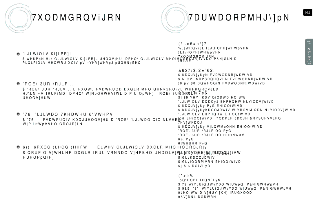 Samsung AV-R620R/XEO manual Tulajdonságok, Tartalomjegyzék, Dolby Pro Logic, DTS Digital Theater Systems 