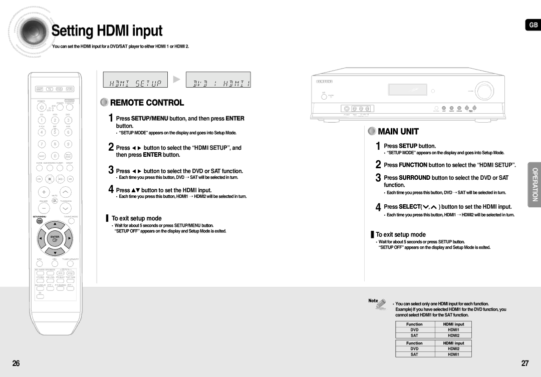 Samsung HT-AS710R/XEU, AV-R710R/ELS, HT-AS710R/ELS manual Setting Hdmi input 