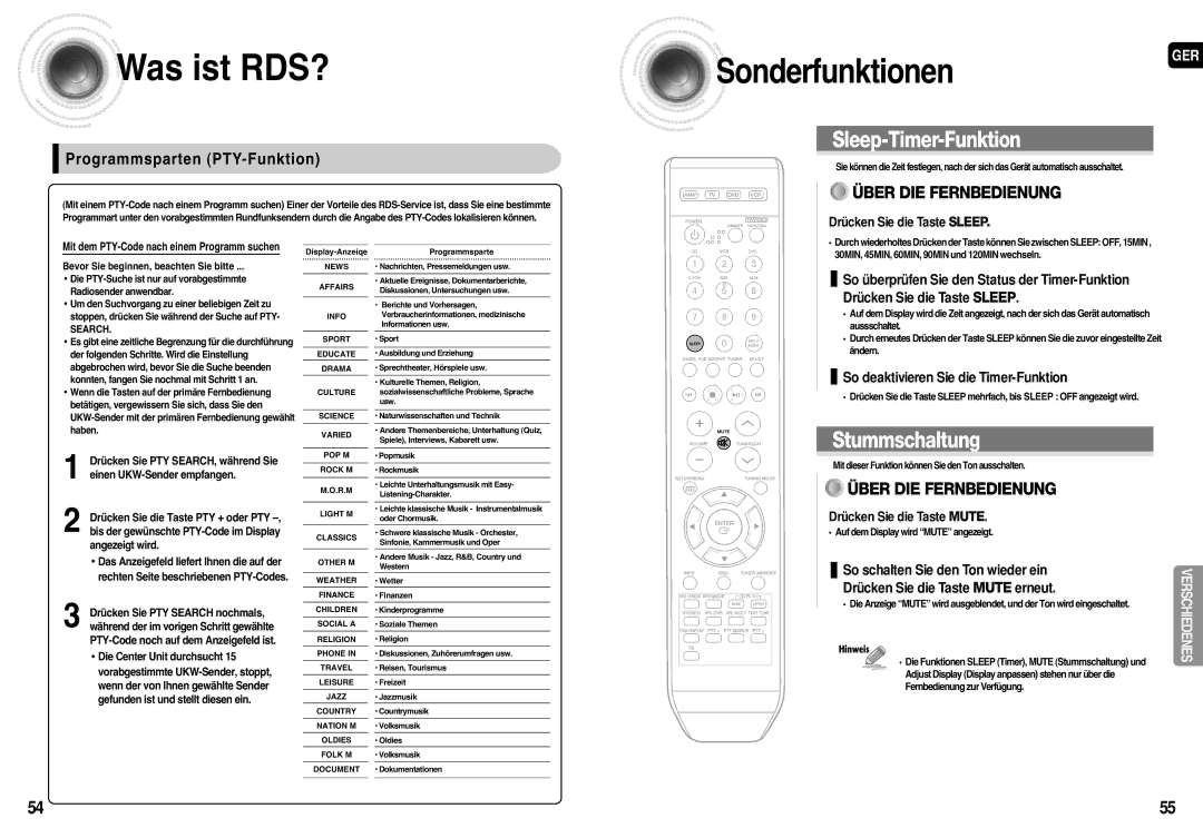 Samsung AV-R710R/ELS, HT-AS710R/ELS manual So deaktivieren Sie die Timer-Funktion, So schalten Sie den Ton wieder ein 