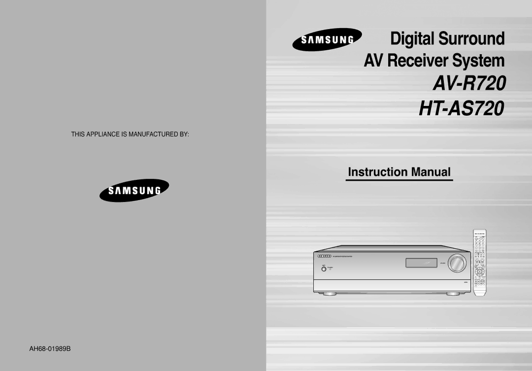 Samsung instruction manual AV-R720 HT-AS720 